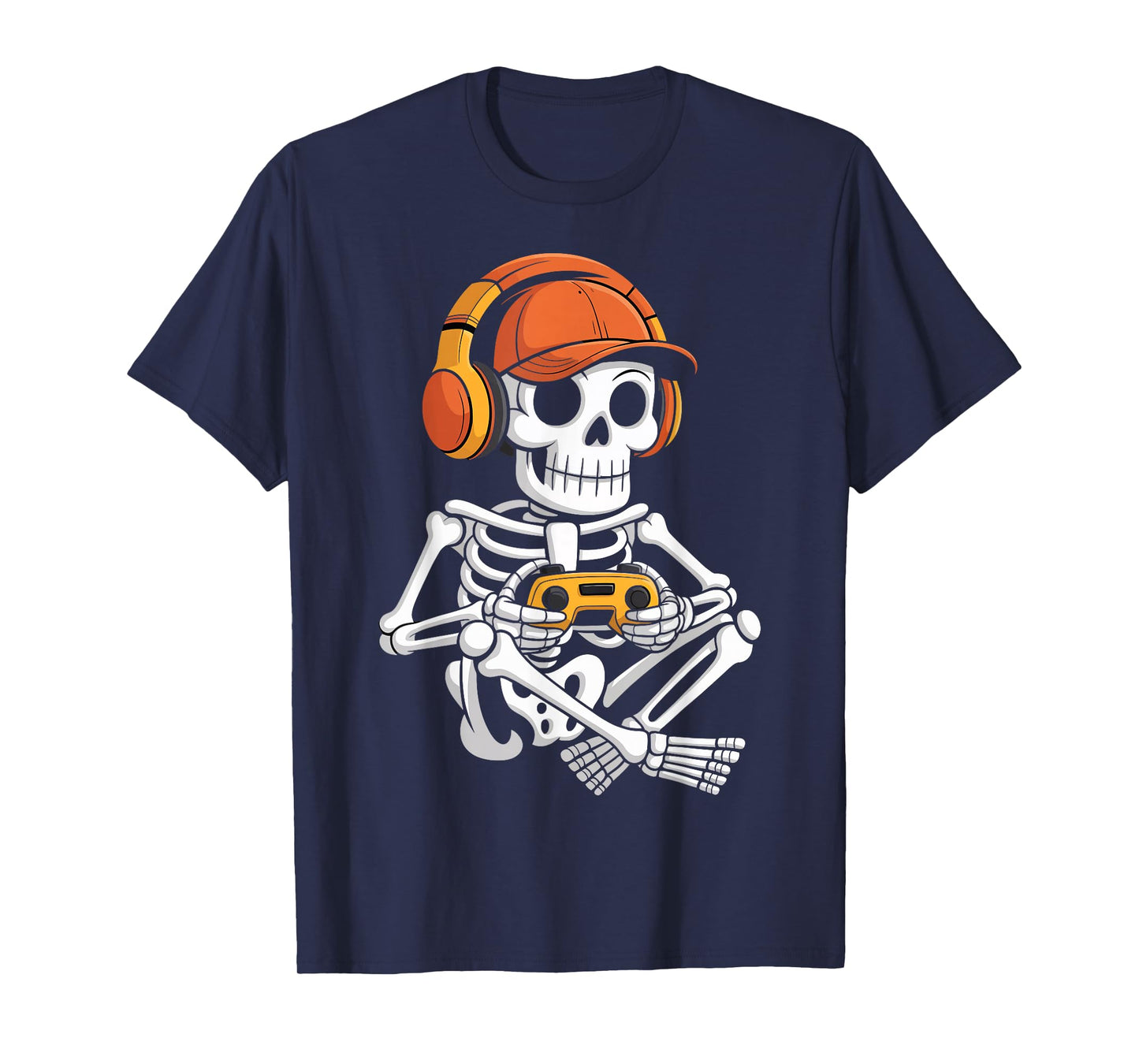 Halloween Skeleton Gamer Funny Video Gaming Boys T-Shirt