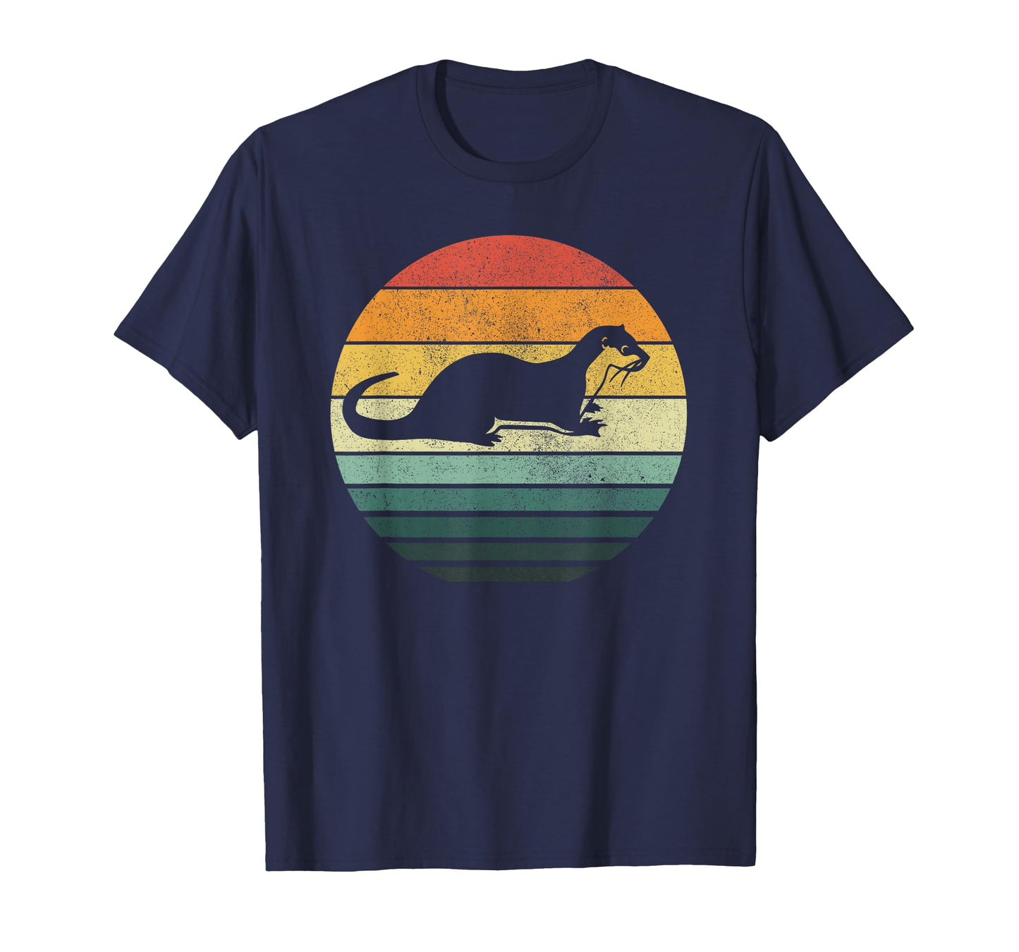 Sea Otter Animal Sunset Retro Vintage 70s Nature Lovers T-Shirt