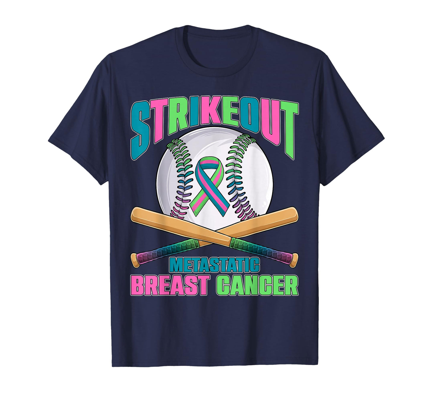 Strikeout Metastatic Breast Cancer Awareness Baseball Women T-Shirt