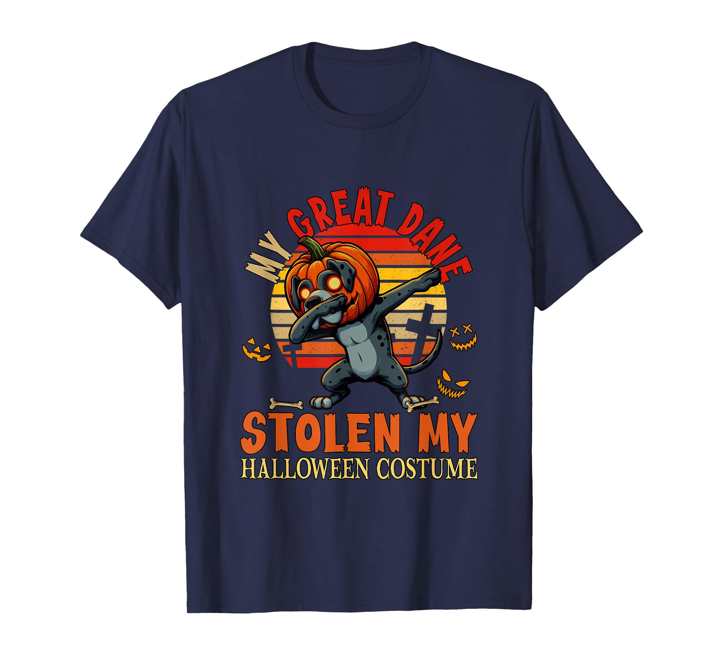 Great Dane Stolen My Halloween Costume Dog Carved Pumpkin T-Shirt