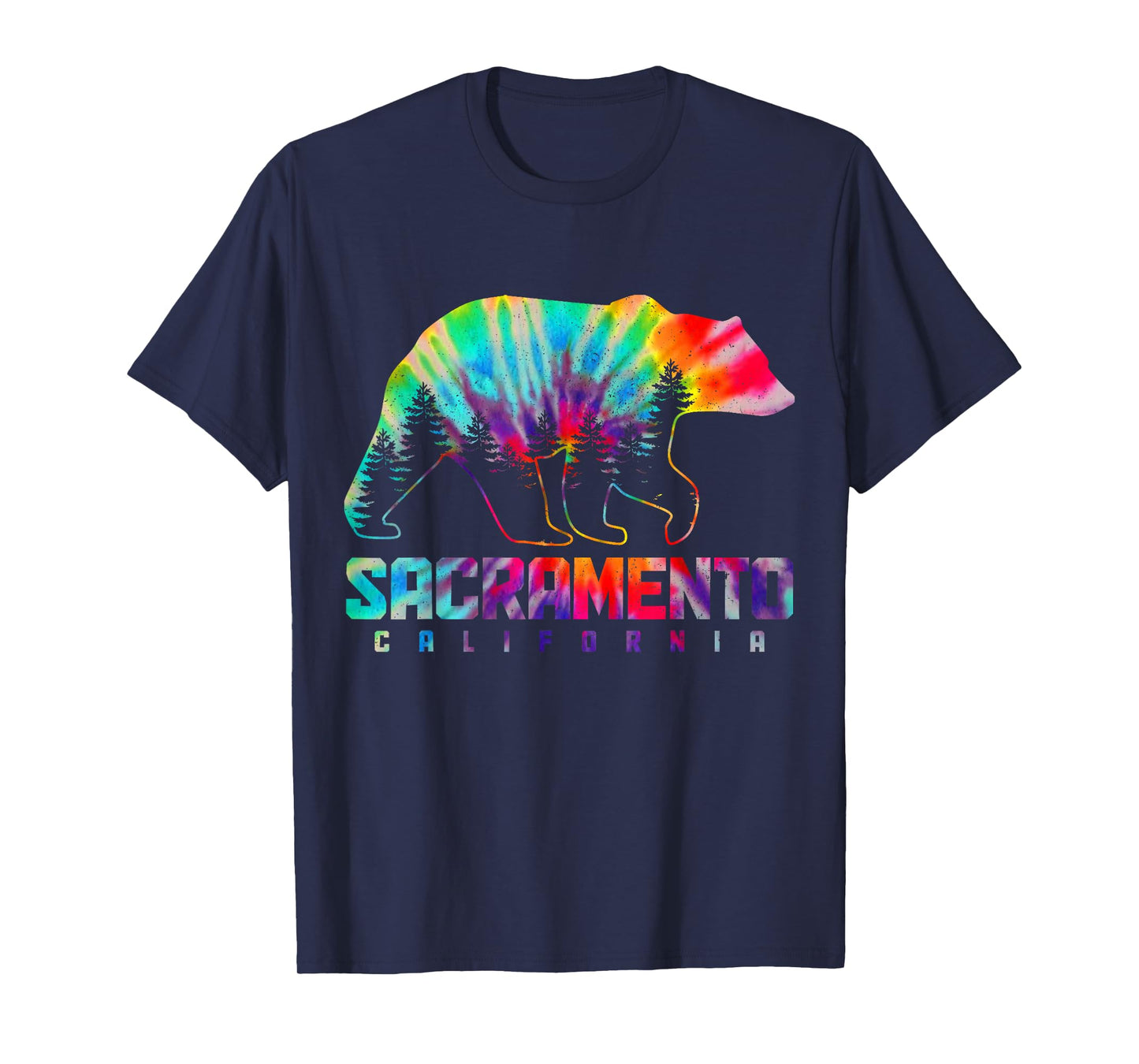 Sacramento California Tie Dye Bear Pride Outdoor Vintage T-Shirt