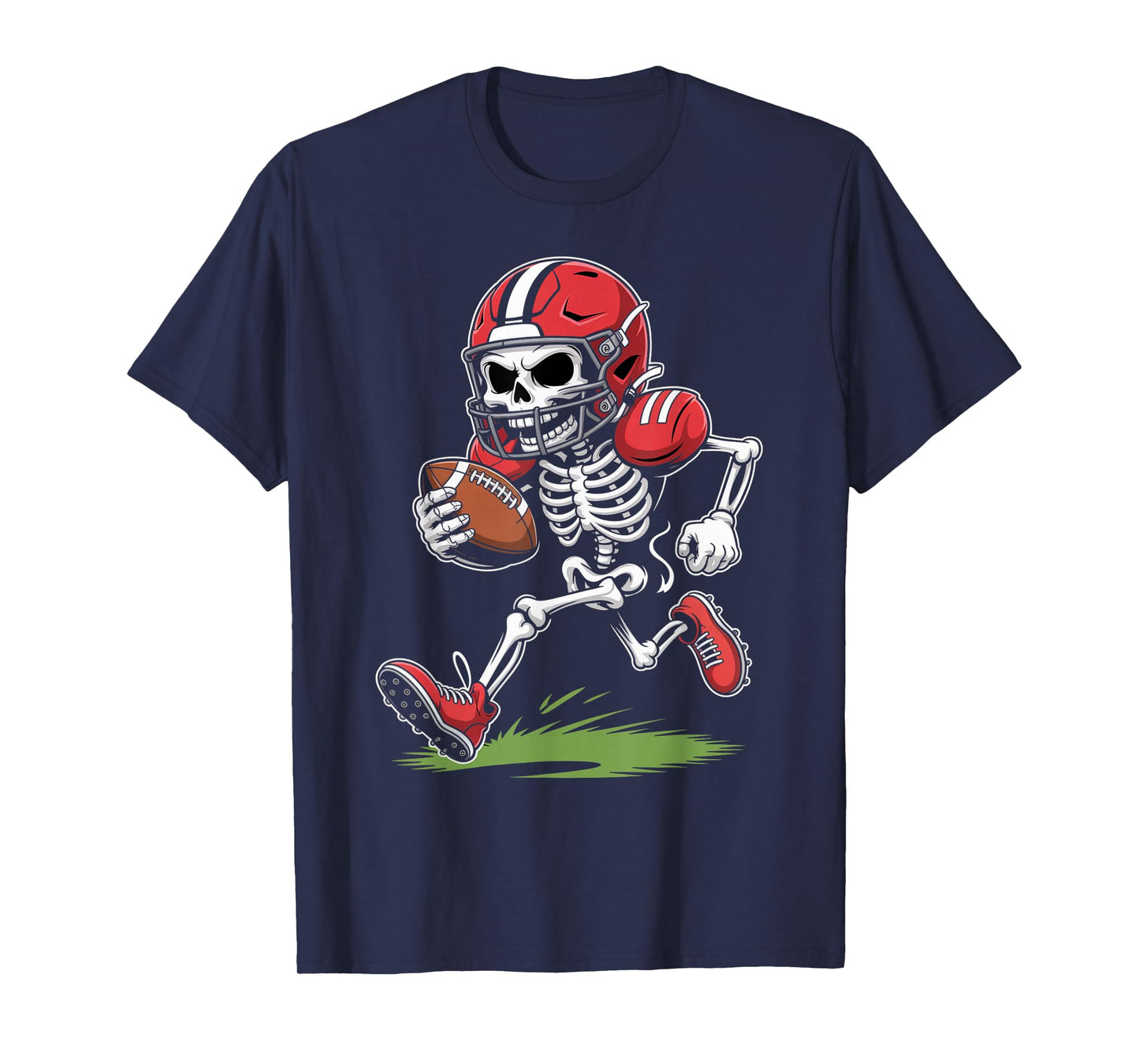Skeleton American Football Halloween Costume Boys Men Funny T-Shirt