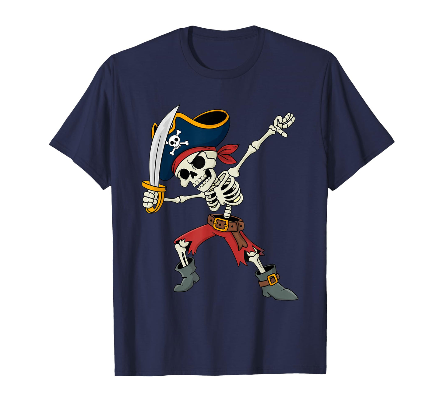 Funny Dab Kids Boy Dabbing Skeleton Pirate Spooky Halloween T-Shirt