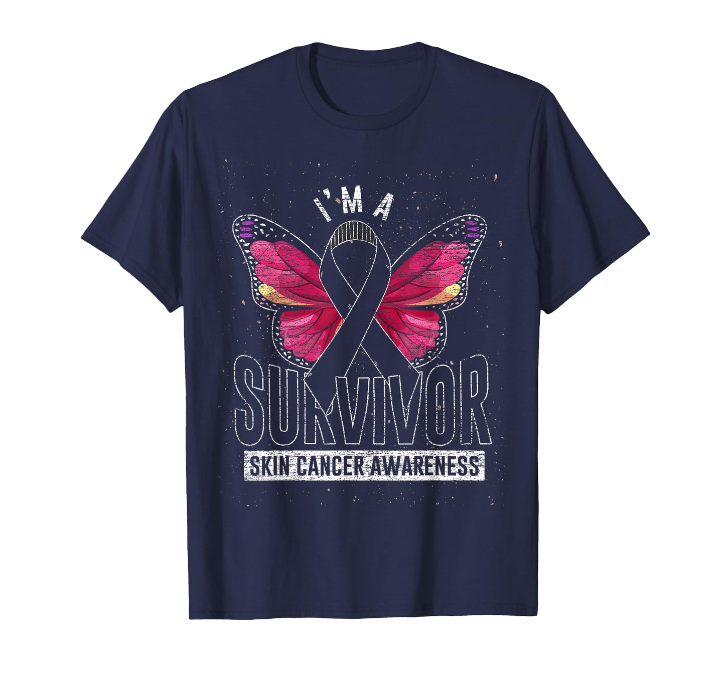 Cancer Survivor Butterfly Melanoma Awareness Skin Cancer T-Shirt