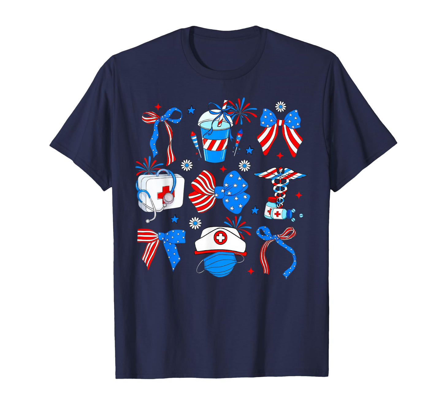 Coquette Bow Nurse Like 4th Of July Patriotic Nurse T-Shirt
