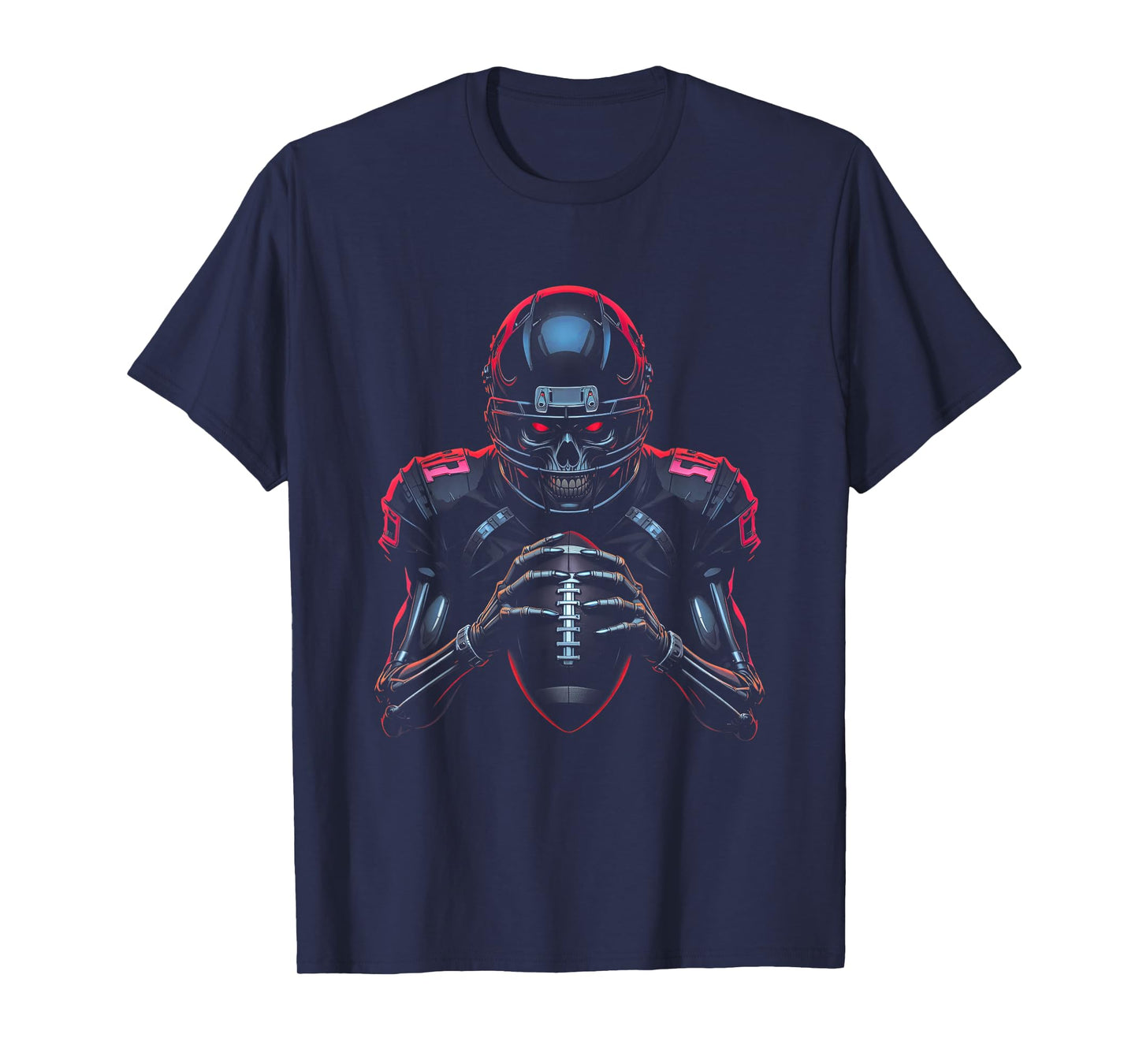 Halloween Skeleton Football Player Spooky American Football T-Shirt