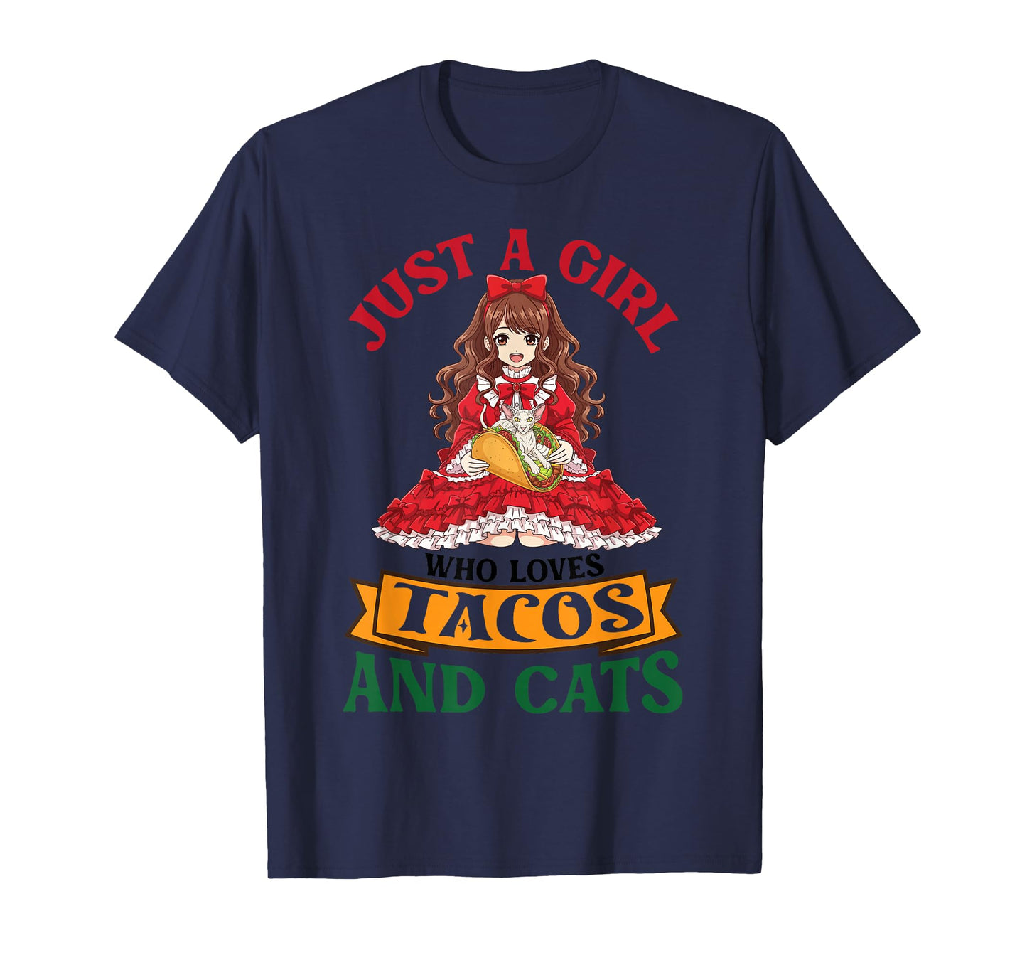 Just A Girl Who Loves Tacos and Oriental Cats Mother Mommy T-Shirt