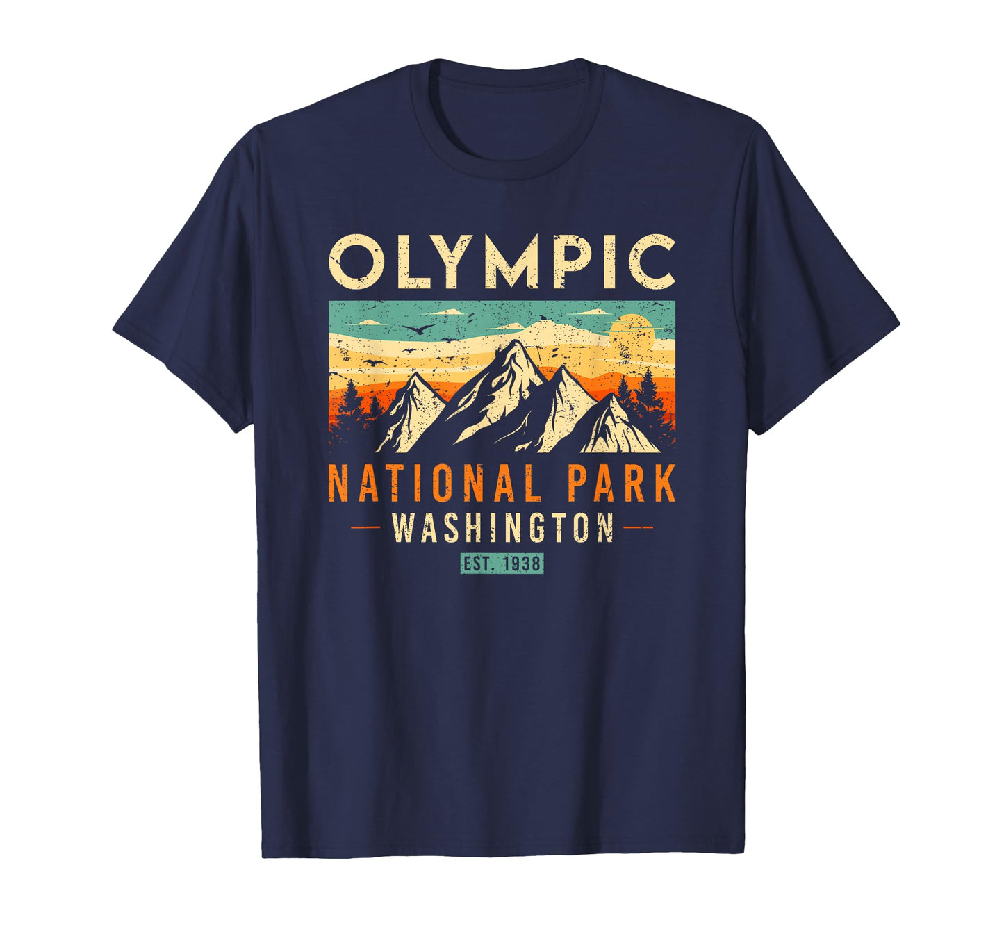 National Parks US Store Olympic Est 1938 Washington Retro National Park T-Shirt