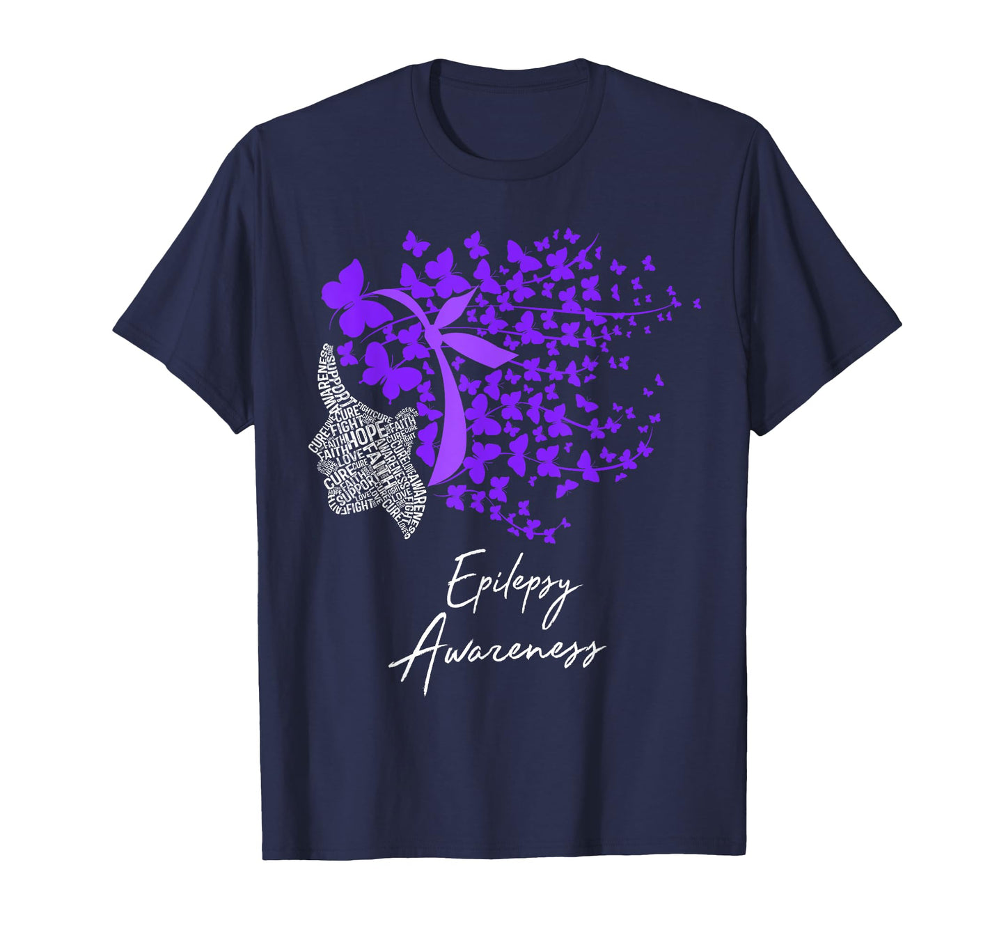 Epilepsy Awareness Shirt Purple Butterflies TShirt T-Shirt