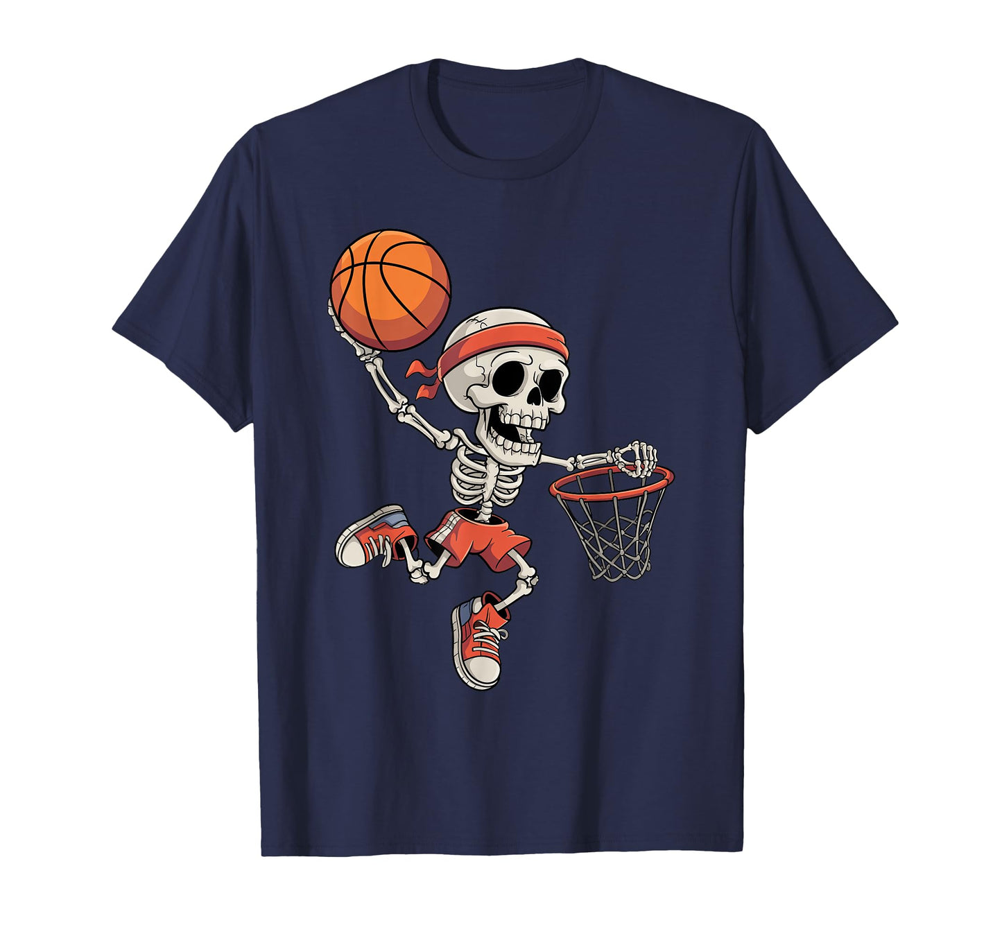 Skeleton Basketball Funny Halloween Costume Basketball Fans T-Shirt