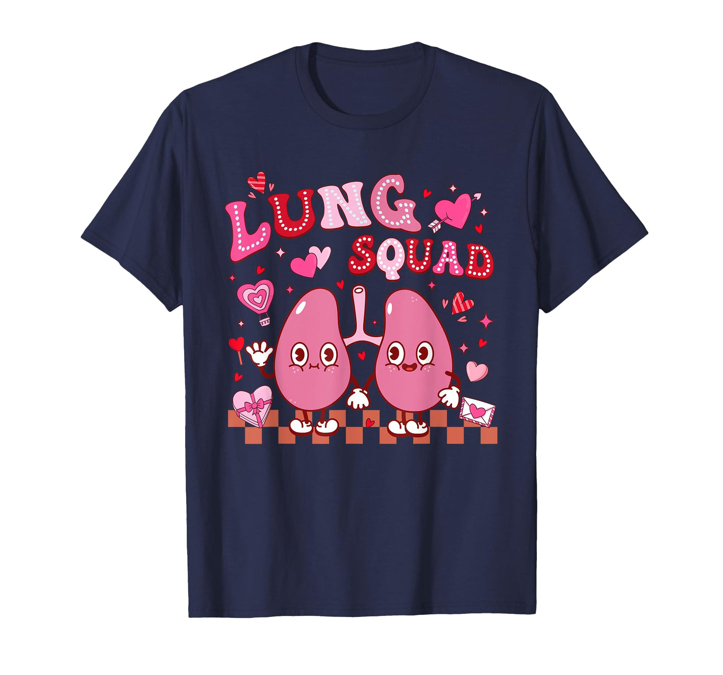 Groovy Lung Squad Respiratory Therapist Valentine's Day T-Shirt