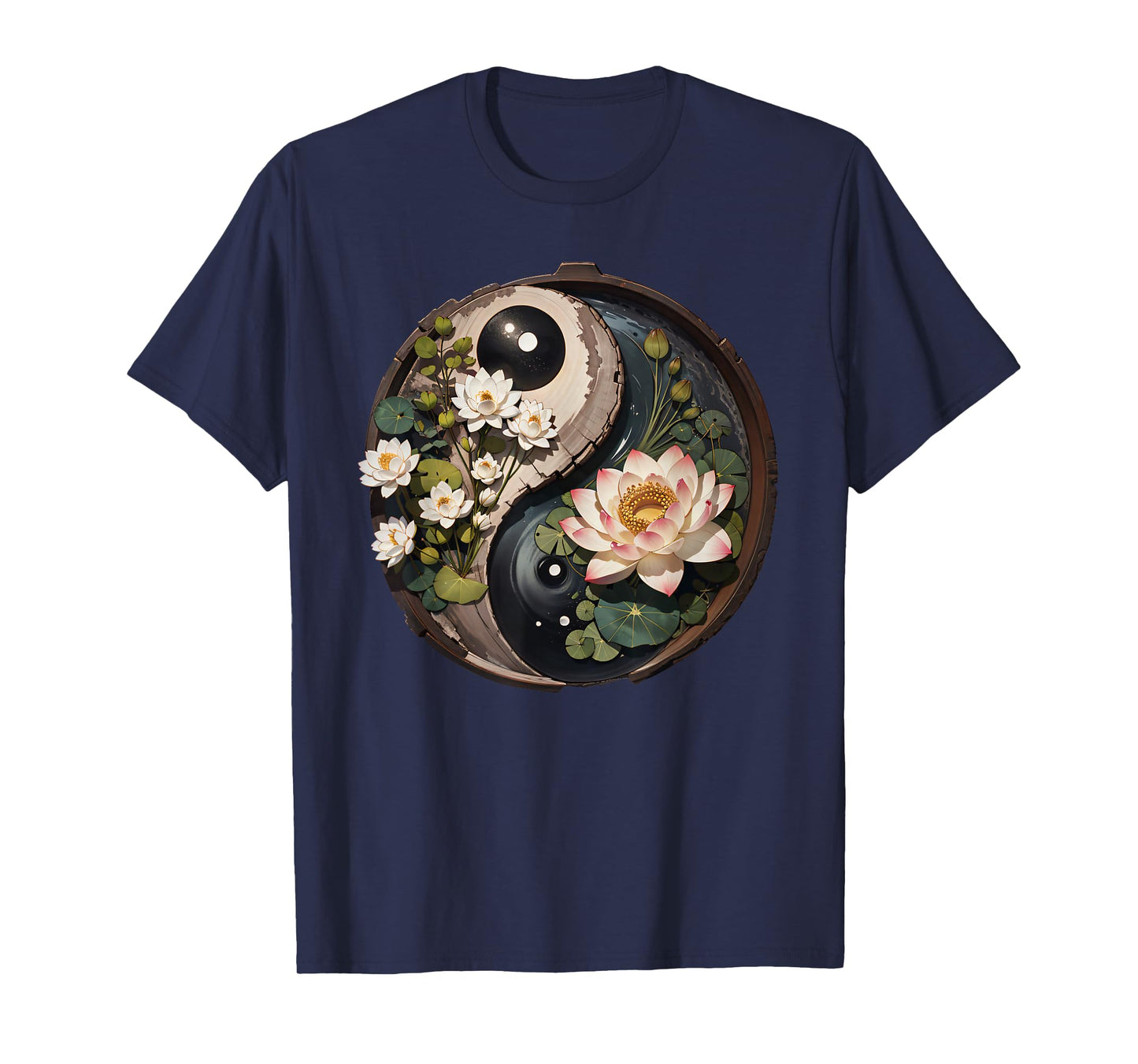 Lotus Flower Pond Yin Yang T-Shirt