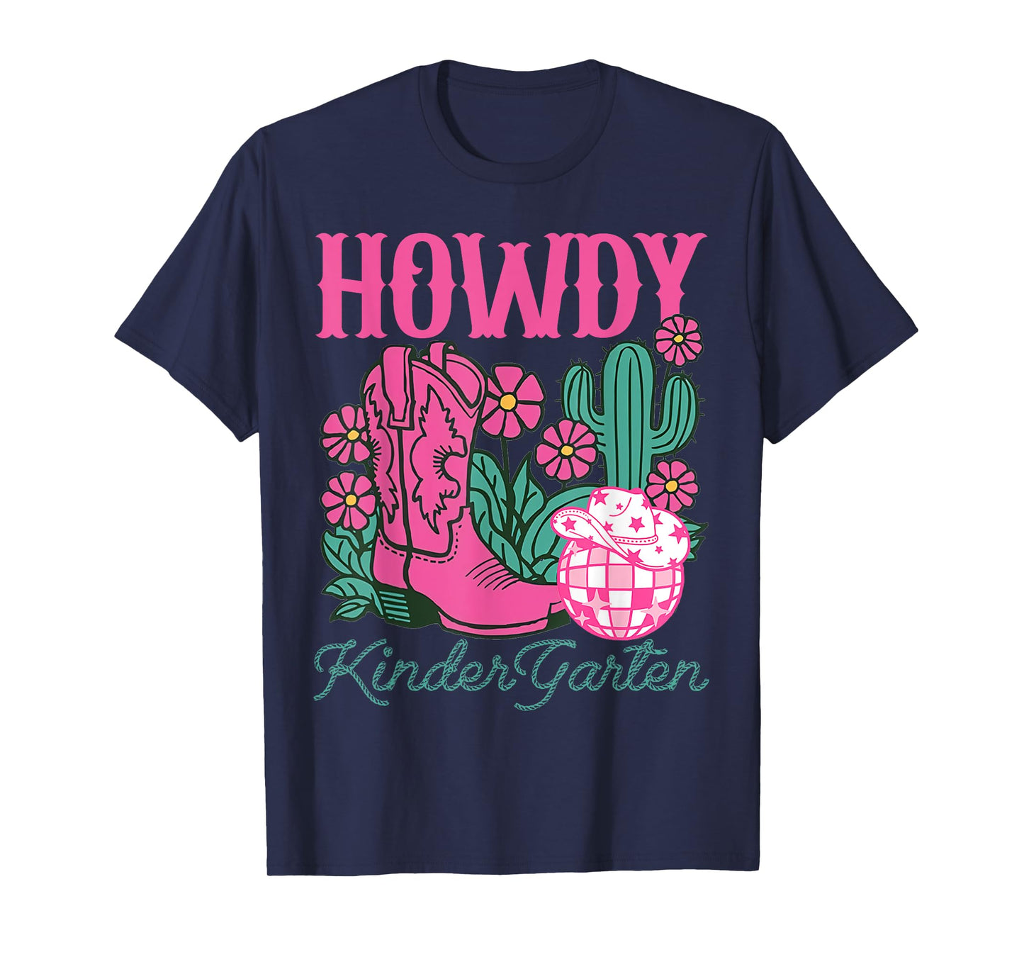 Howdy Kindergarten Western Cowgirl Kid Back To School Day T-Shirt