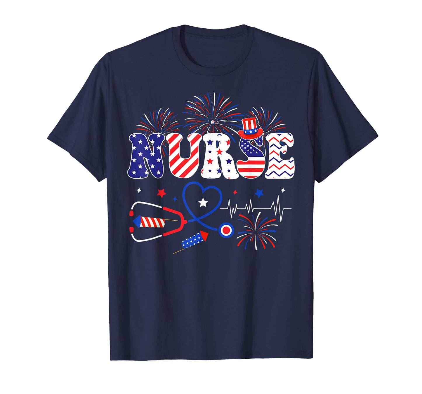 Patriotic Nurse Independence Day American Nurse 4th of July T-Shirt
