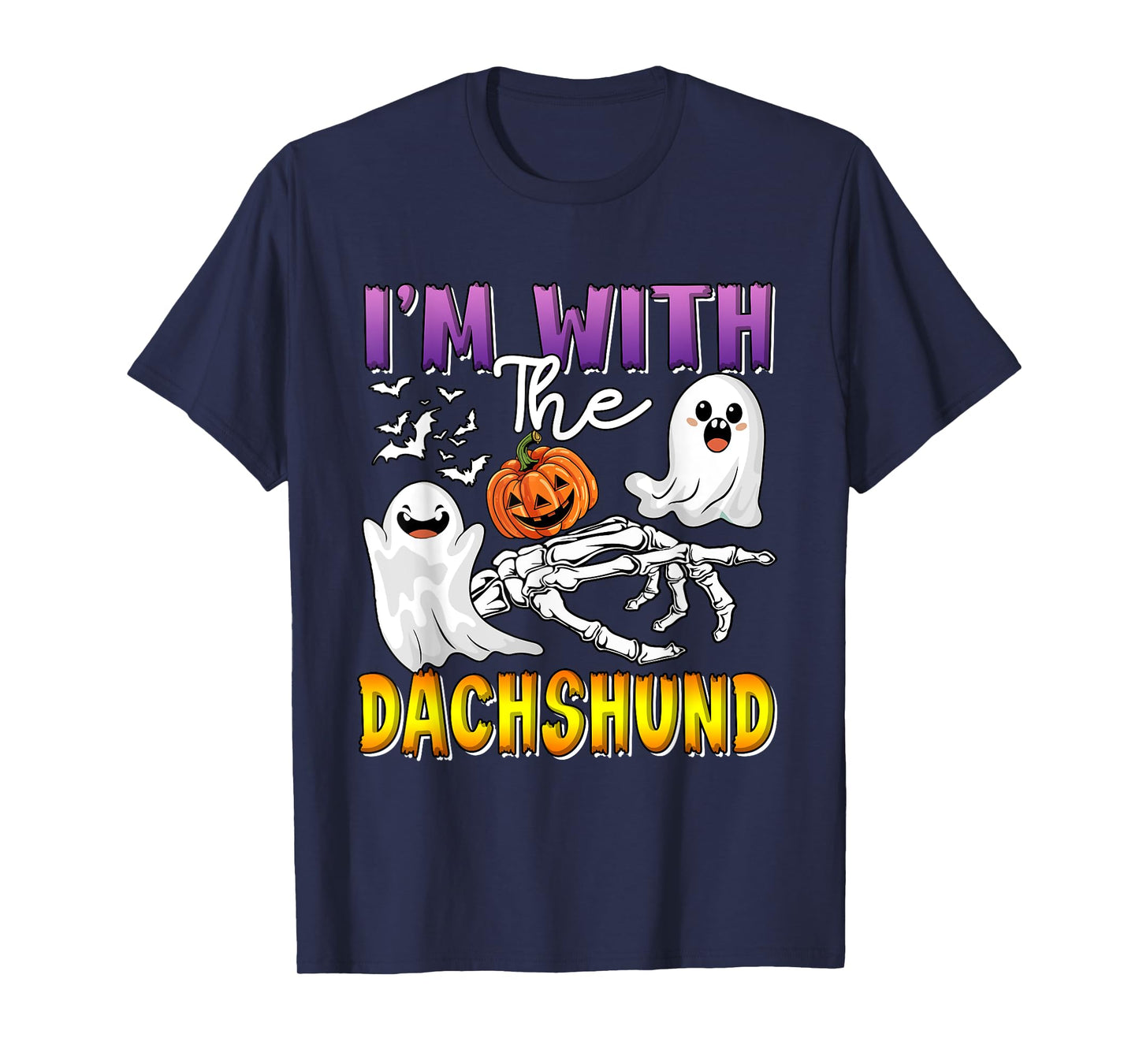 I'm with Dachshund Halloween Boo Ghost Funny Single Owner T-Shirt