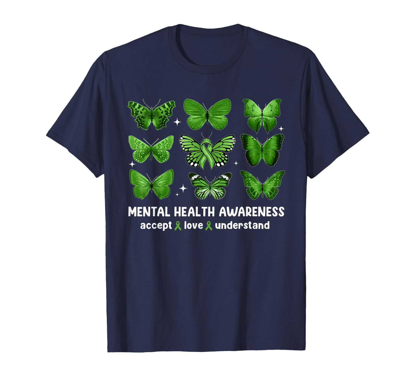 Butterfly Mental Health Awareness Accept Love Understand Kid T-Shirt