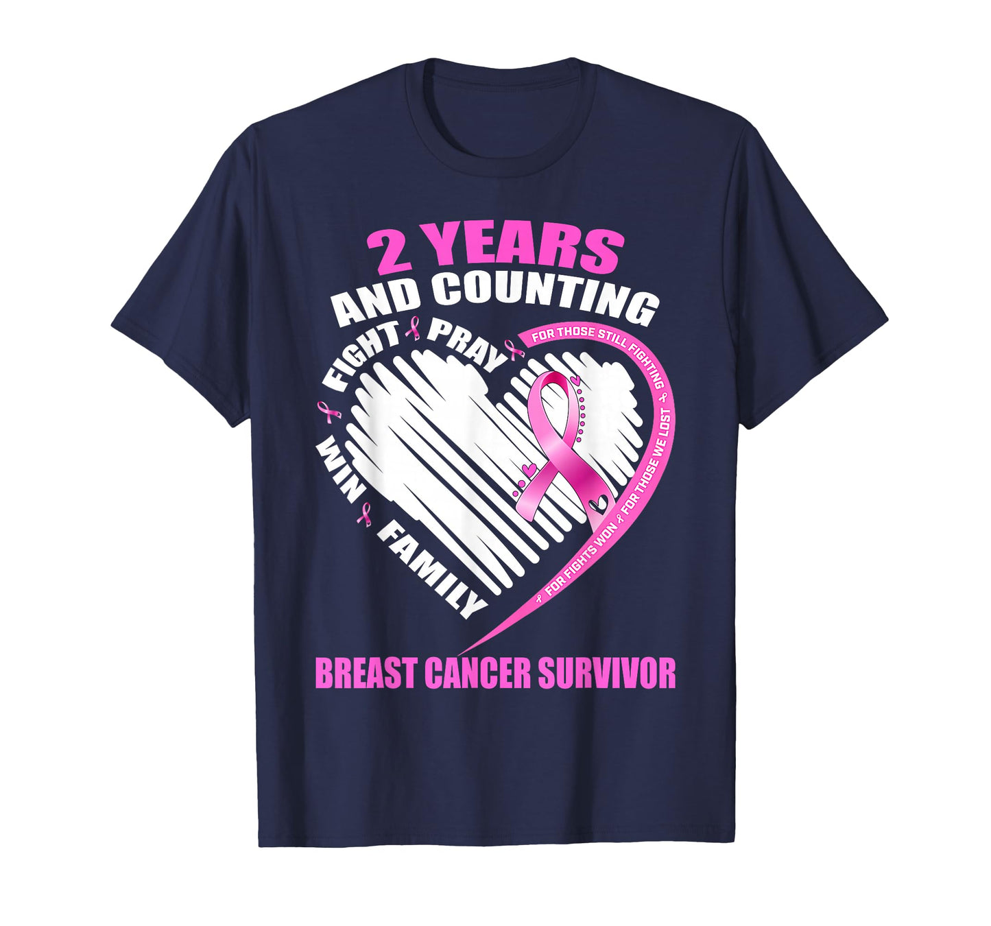 2 Years Cancer Free Gifts 2 Year Breast Cancer Survivor T-Shirt