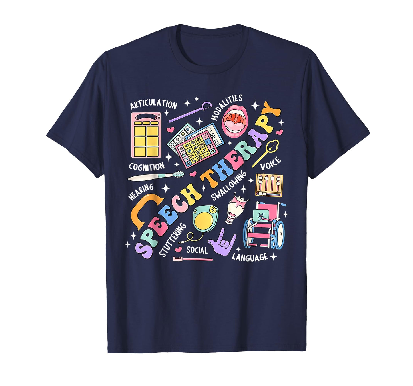 Speech Therapy Retro Groovy Language Pathologist Therapist T-Shirt