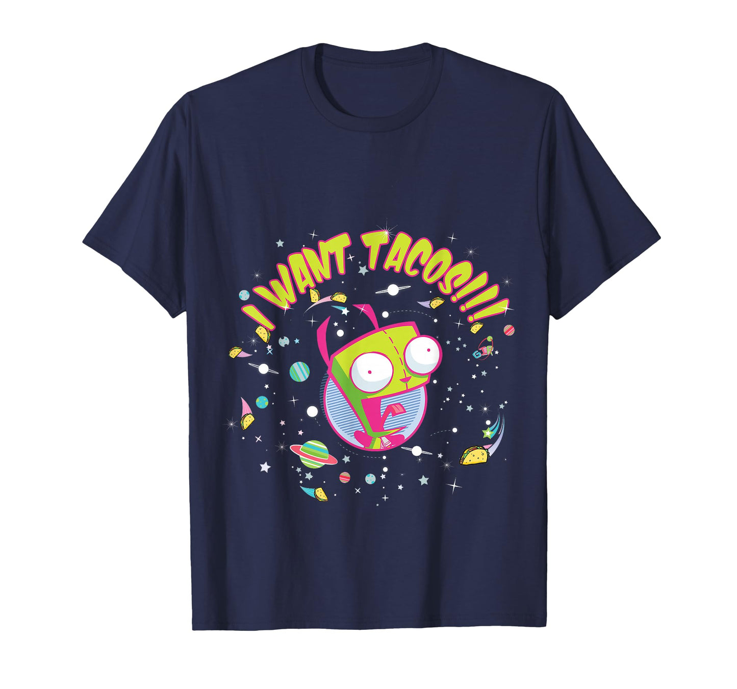 Invader Zim Gir I Want Tacos Festive Text T-Shirt