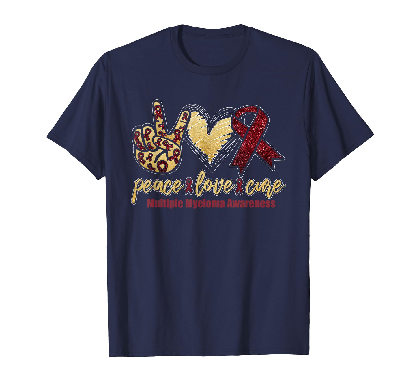 Peace. Love. Cure. | Multiple Myeloma Awareness Month T-Shirt