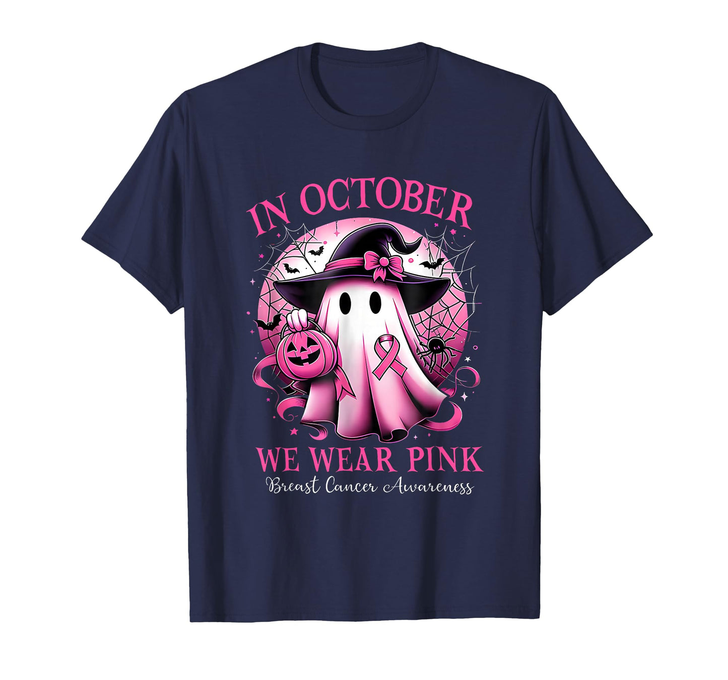 Breast Cancer Halloween Women in October We Wear Pink T-Shirt