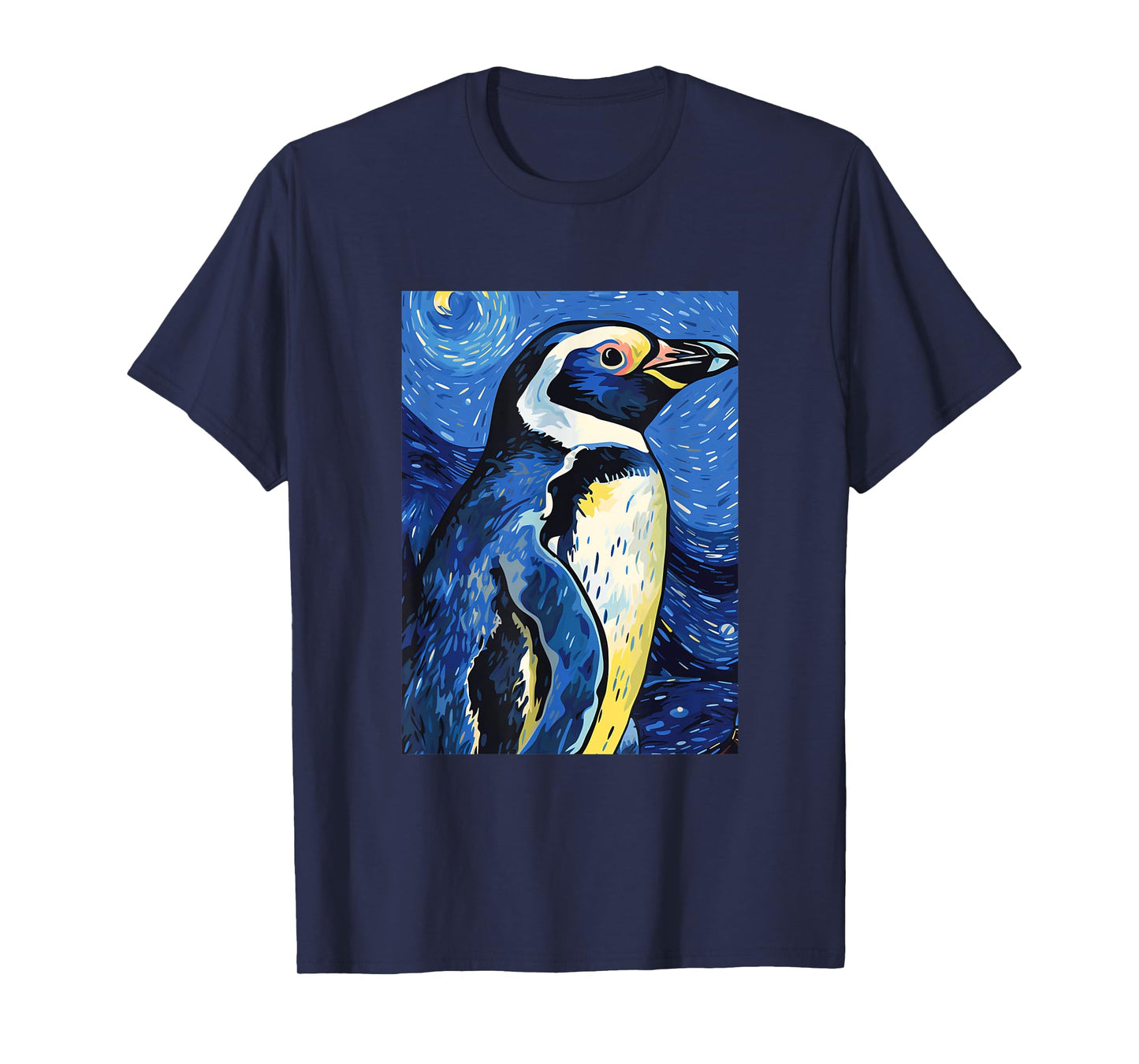 Magellanic Penguin Starry Night Painting Men Women Kids T-Shirt