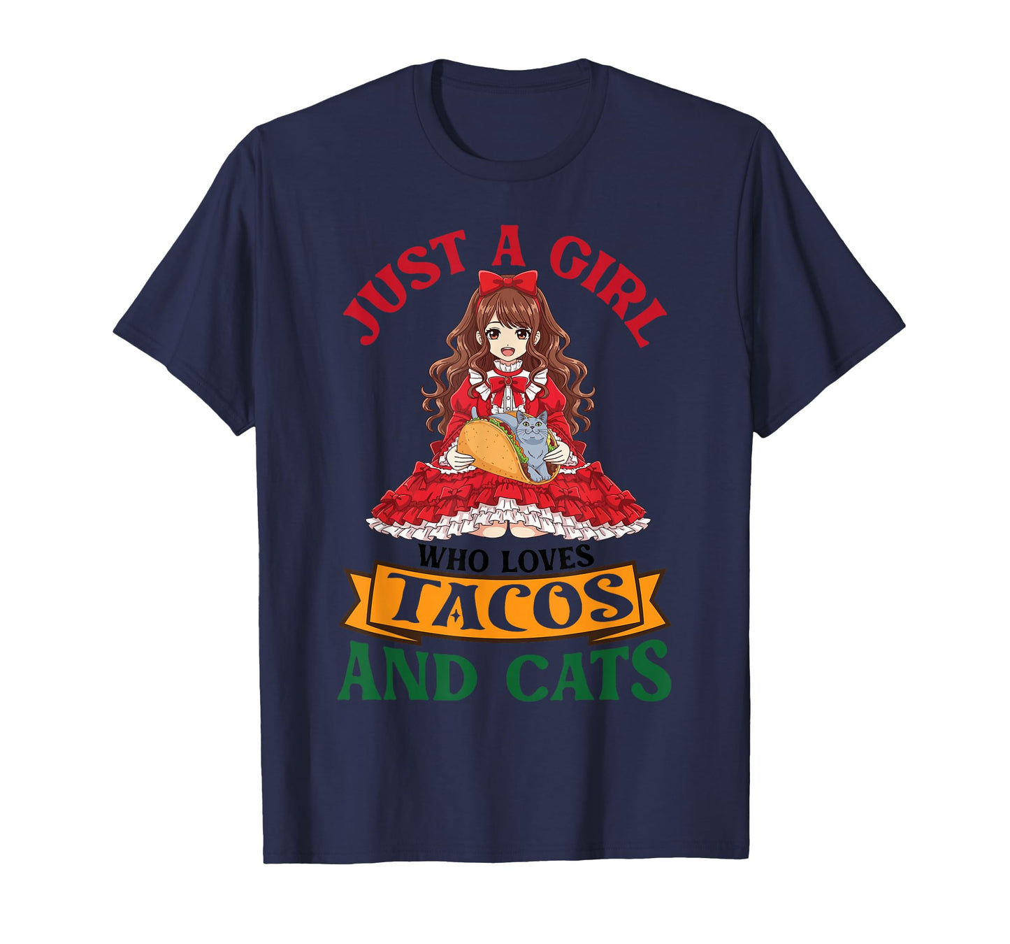 Just A Girl Who Loves Tacos and Russian Blue Cats Mother Mom T-Shirt