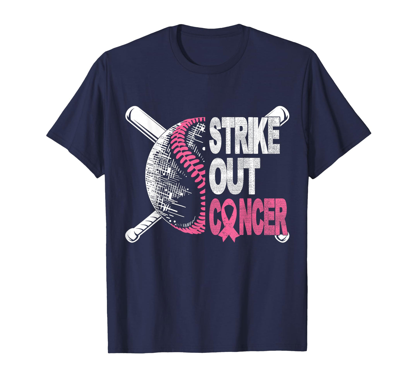 Strike Out Cancer Breast Cancer Awareness Baseball Warrior T-Shirt