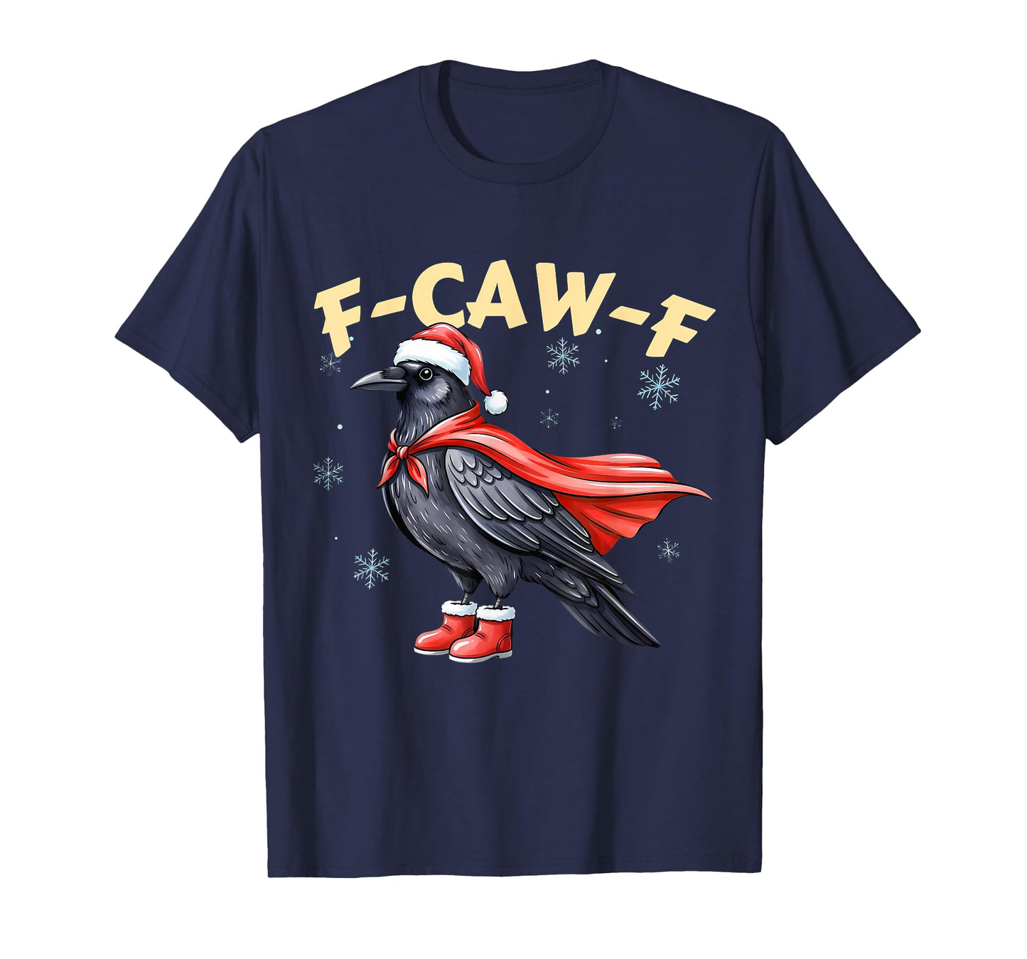 F-Caw-F Black Crow Bird Retro Vintage Christmas T-Shirt