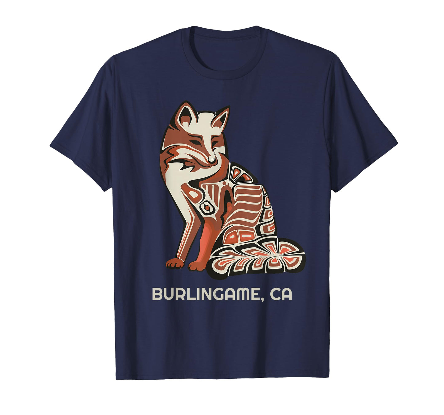 California Burlingame Tribal Fox Native American T-Shirt