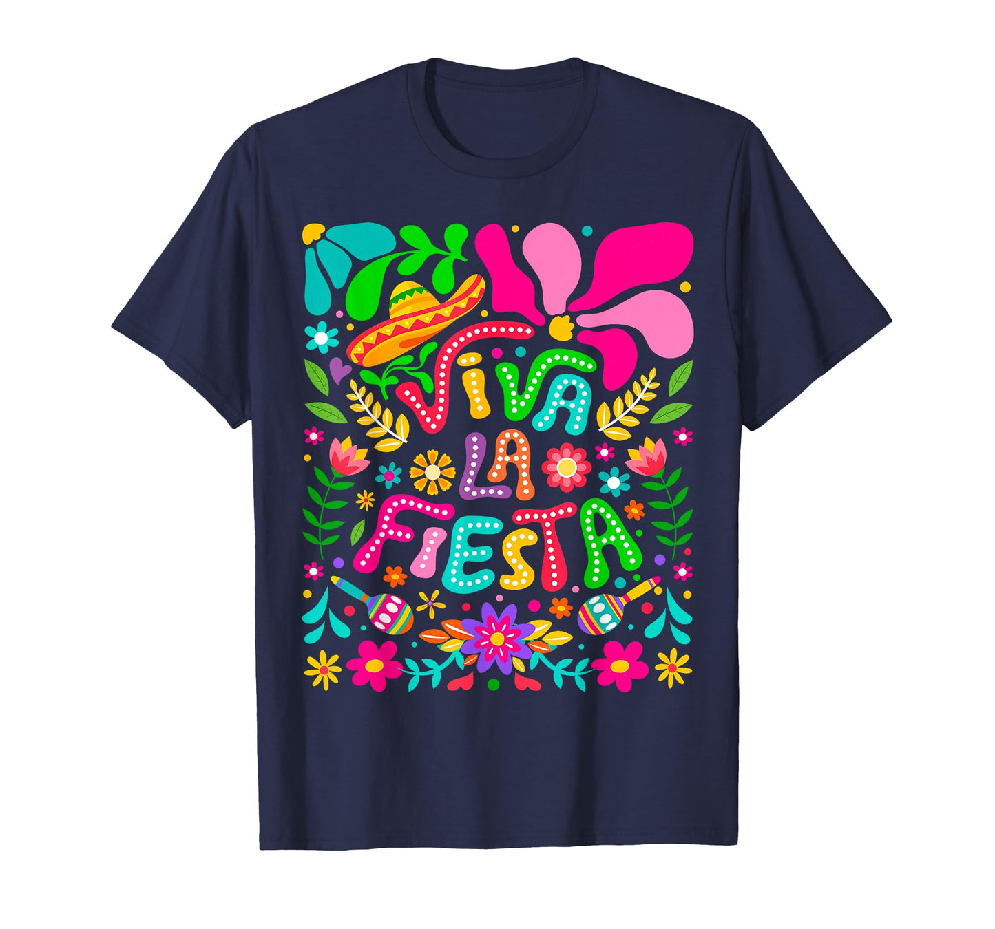 Viva La Fiesta Cinco De Mayo Lets Fiesta Mexican Boho Floral T-Shirt