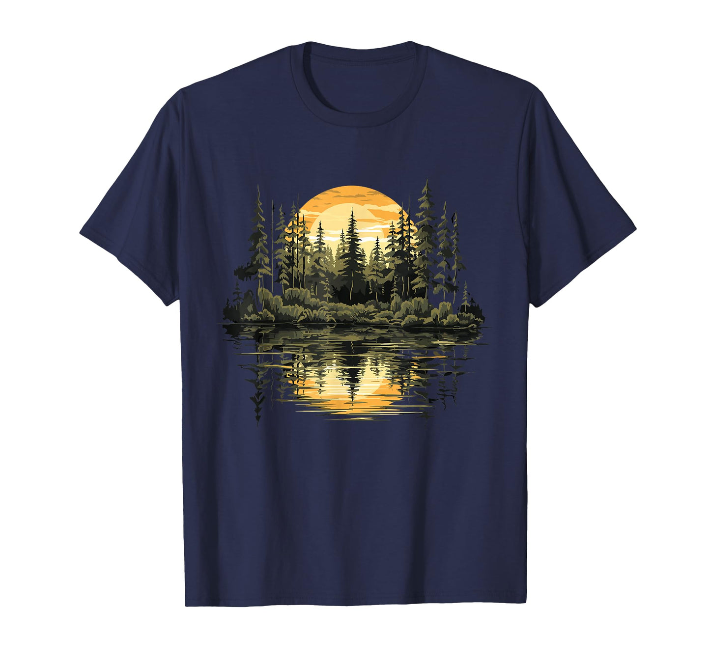 Trees Landscape Nature Lover Design For Men Women Unisex-Adult Classic Fit Short Sleeve T-Shirt Black Small