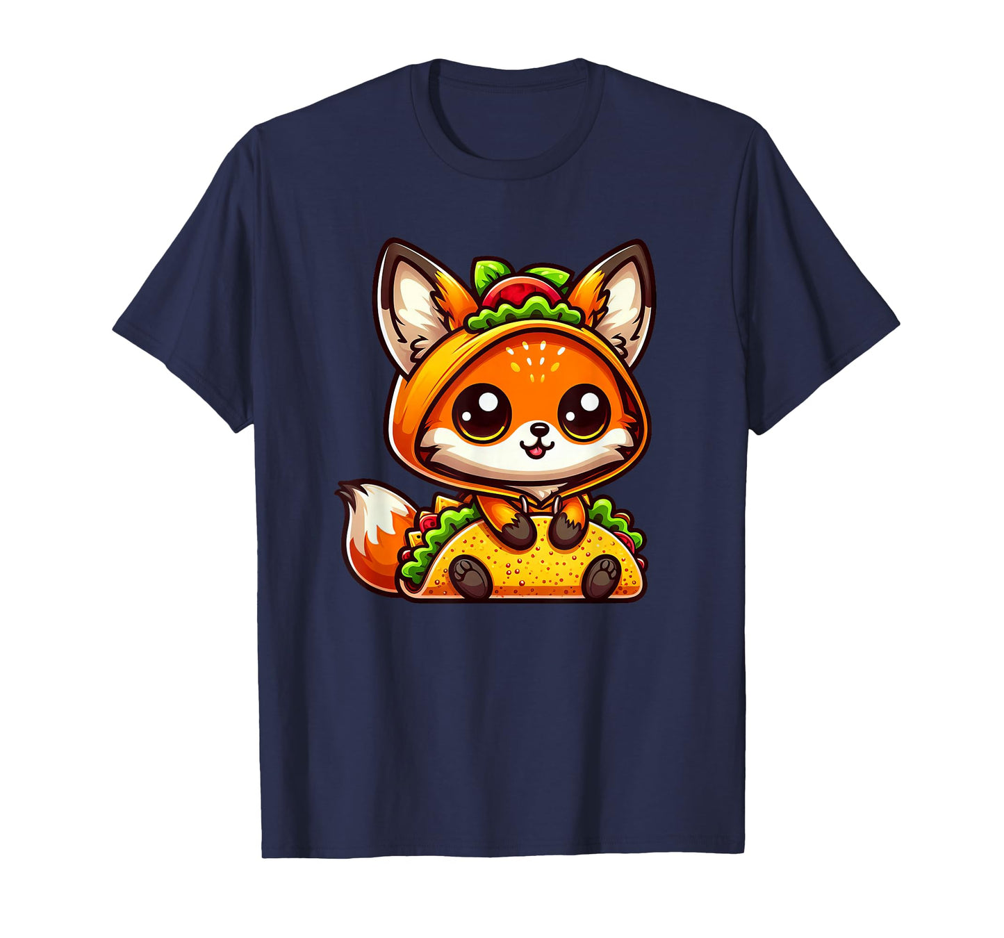 Cute Cartoon Taco Fox Mexican Food Fun T-Shirt