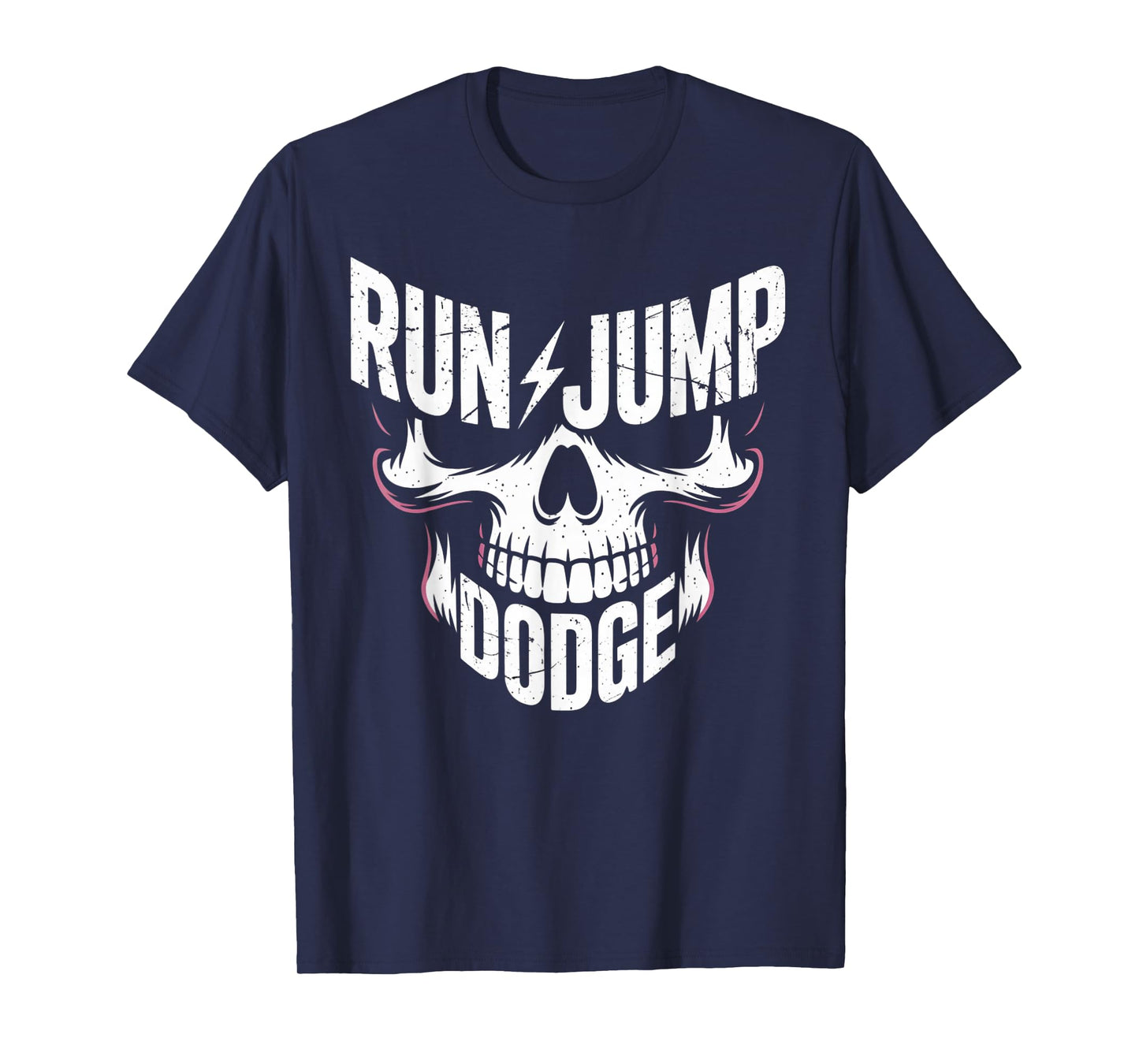 Skeleton Face Run Jump Dodge Chase and Catch Tag Sport Funny T-Shirt