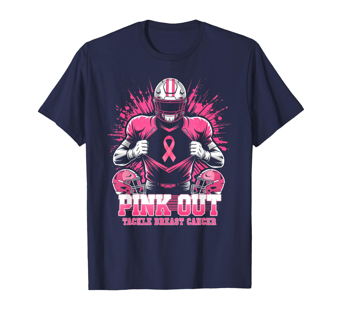 Pink Out Tackle Breast Cancer Awareness American Football T-Shirt