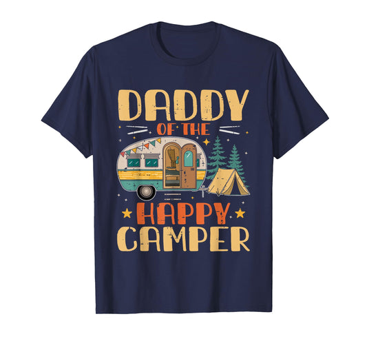 Daddy of Happy Camper 1st Birthday Party Retro Daddy T-Shirt