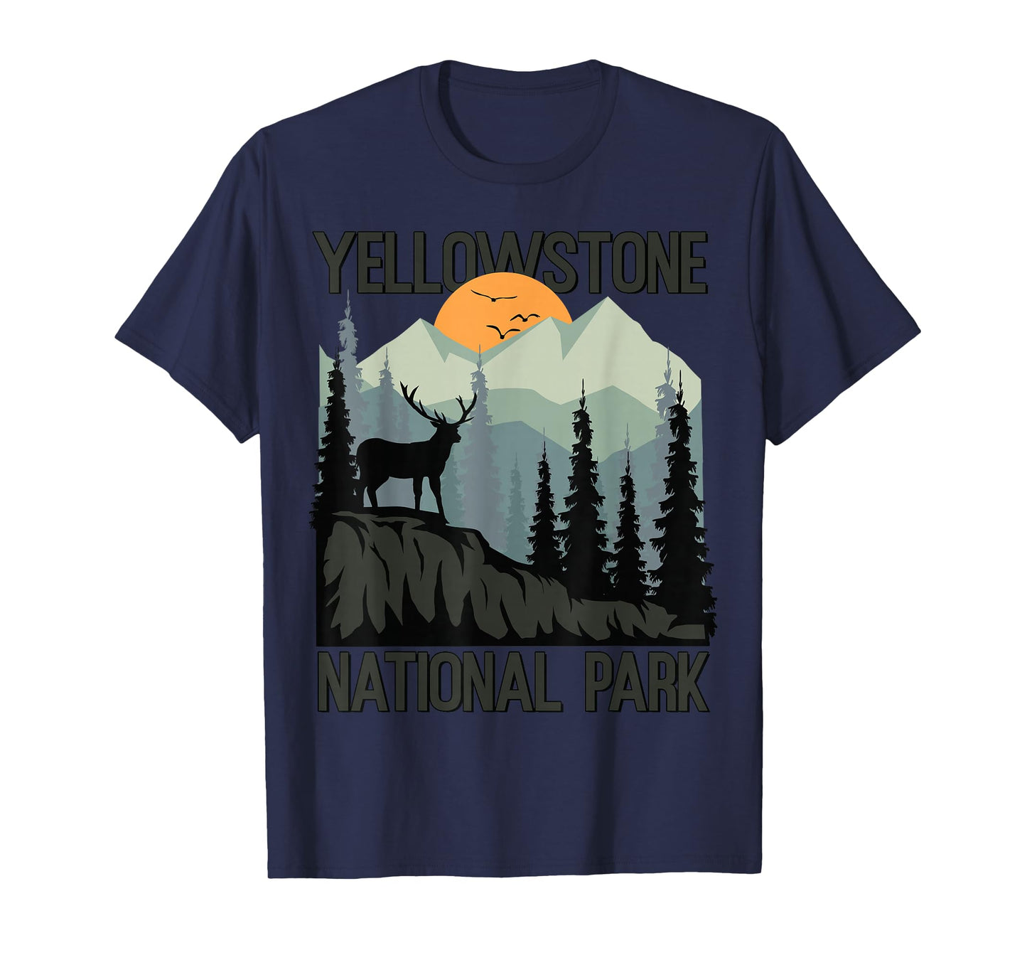 Yellowstone National Park Mountains Wilderness Sunset Hiking T-Shirt