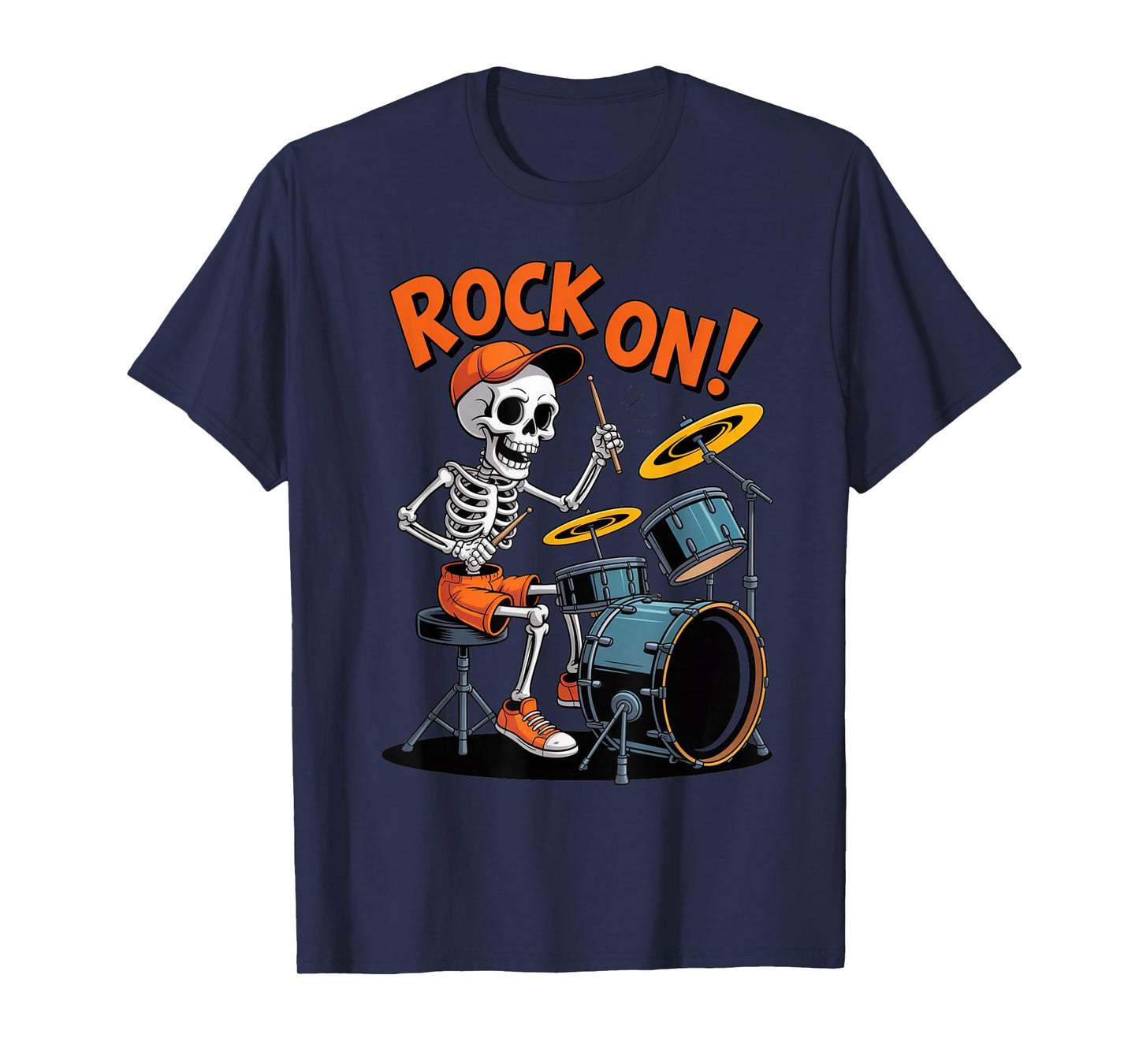 Funny Skeleton Drummer Rock and Roll Music Bones T-Shirt