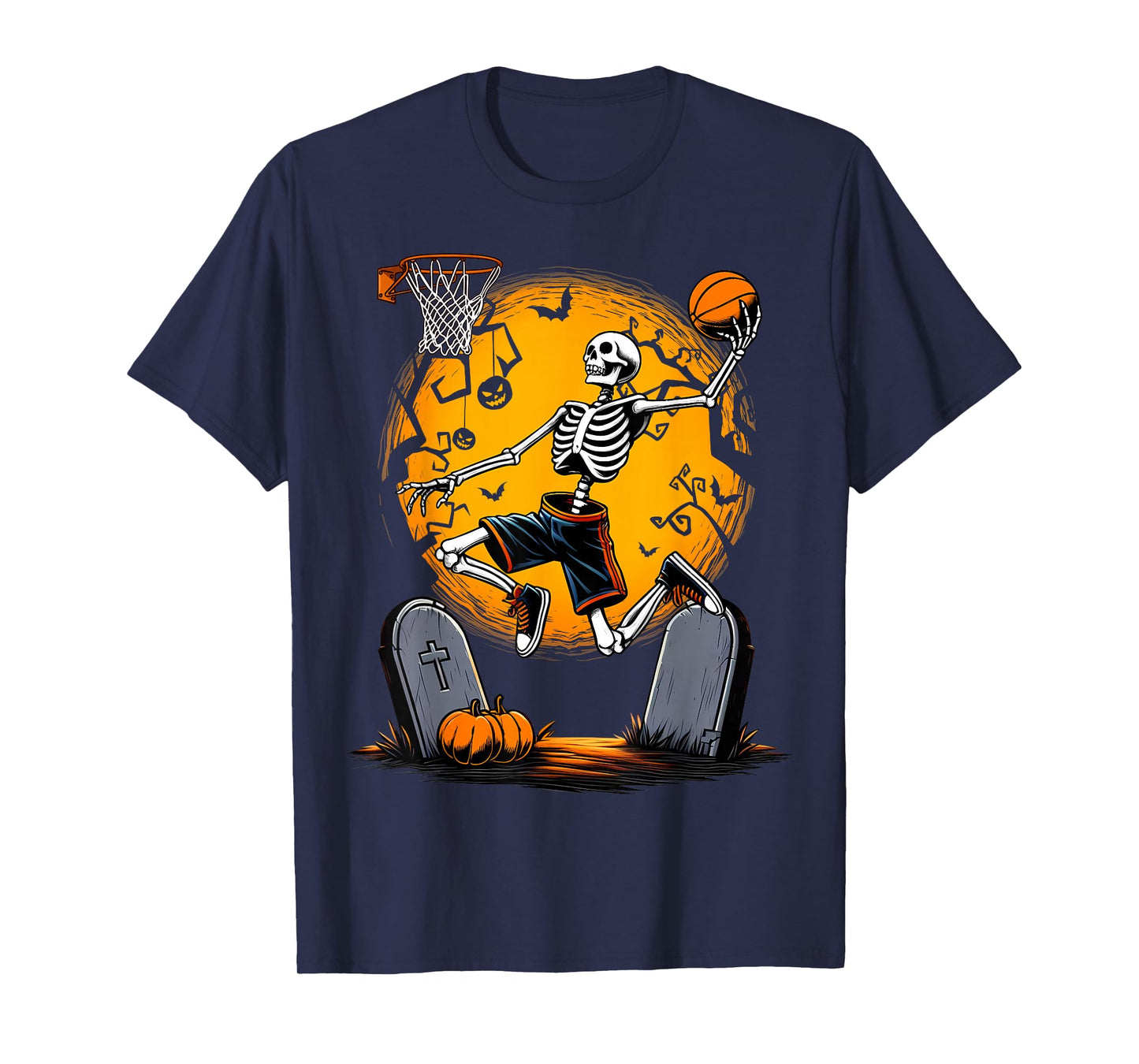 Skeleton Basketball Player Halloween Spooky Costume T-Shirt