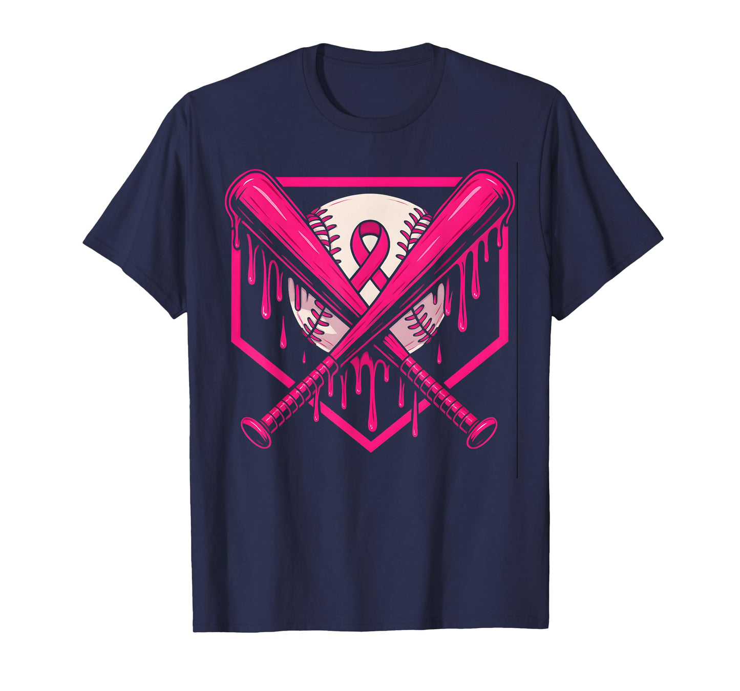 Baseball Drip Ice Cream Breast Cancer Awareness Boys & Girls T-Shirt