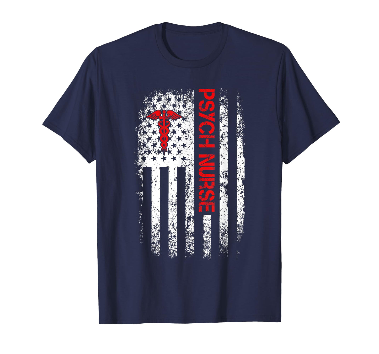 American Flag Psychiatric Nurse RN Mental Health Psych Nurse T-Shirt