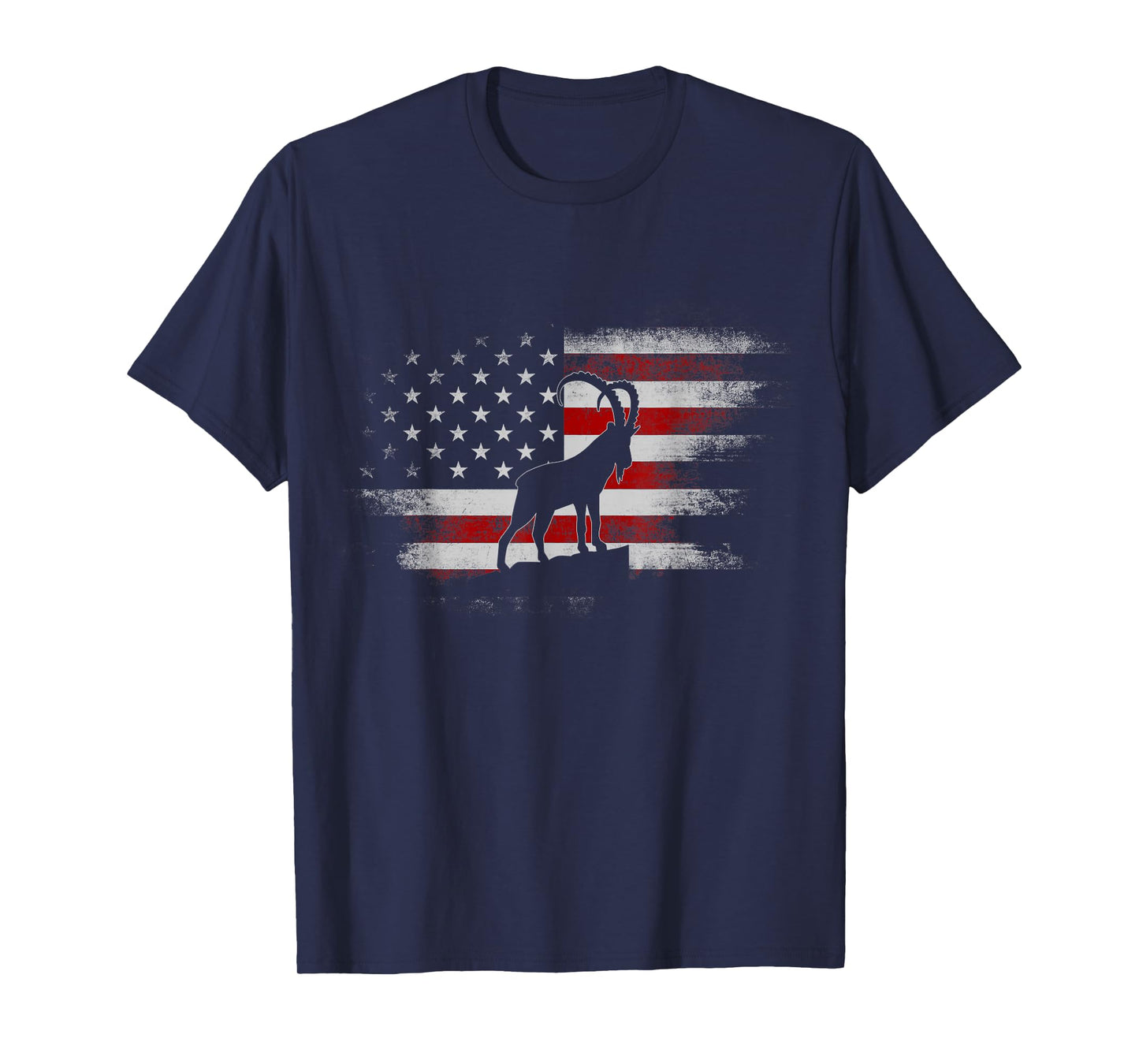Ibex Animal 4th Of July USA Flag America Vintage Patriotic T-Shirt for Women Kids Men