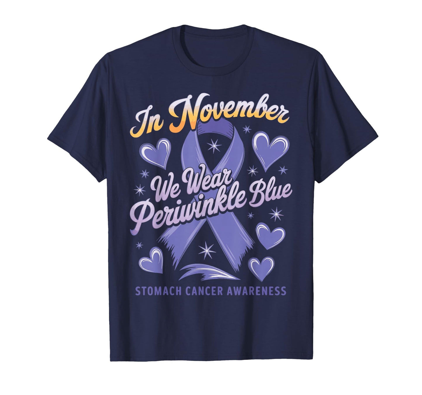 In November We Wear Periwinkle Blue Stomach Cancer Awareness T-Shirt