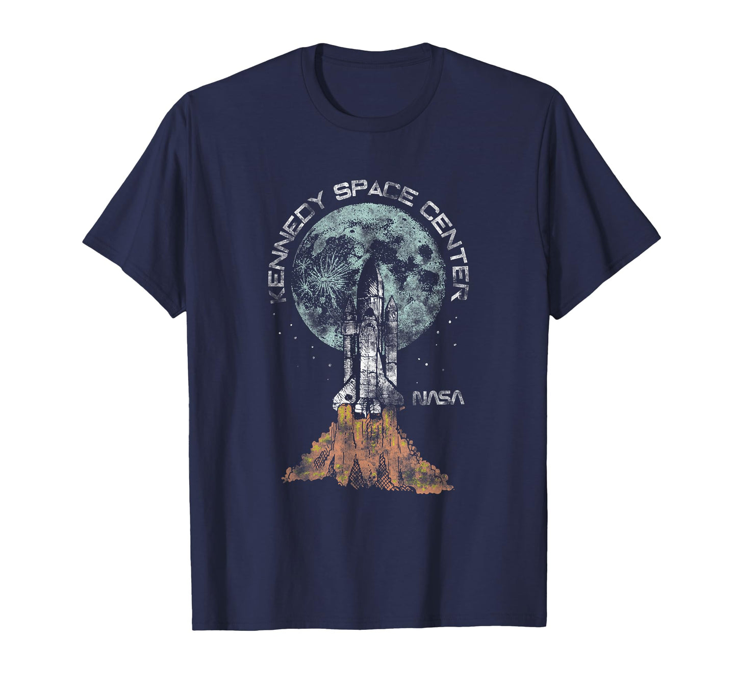 NASA Classic Vintage Kennedy Space Center Faded Rocket Badge T-Shirt