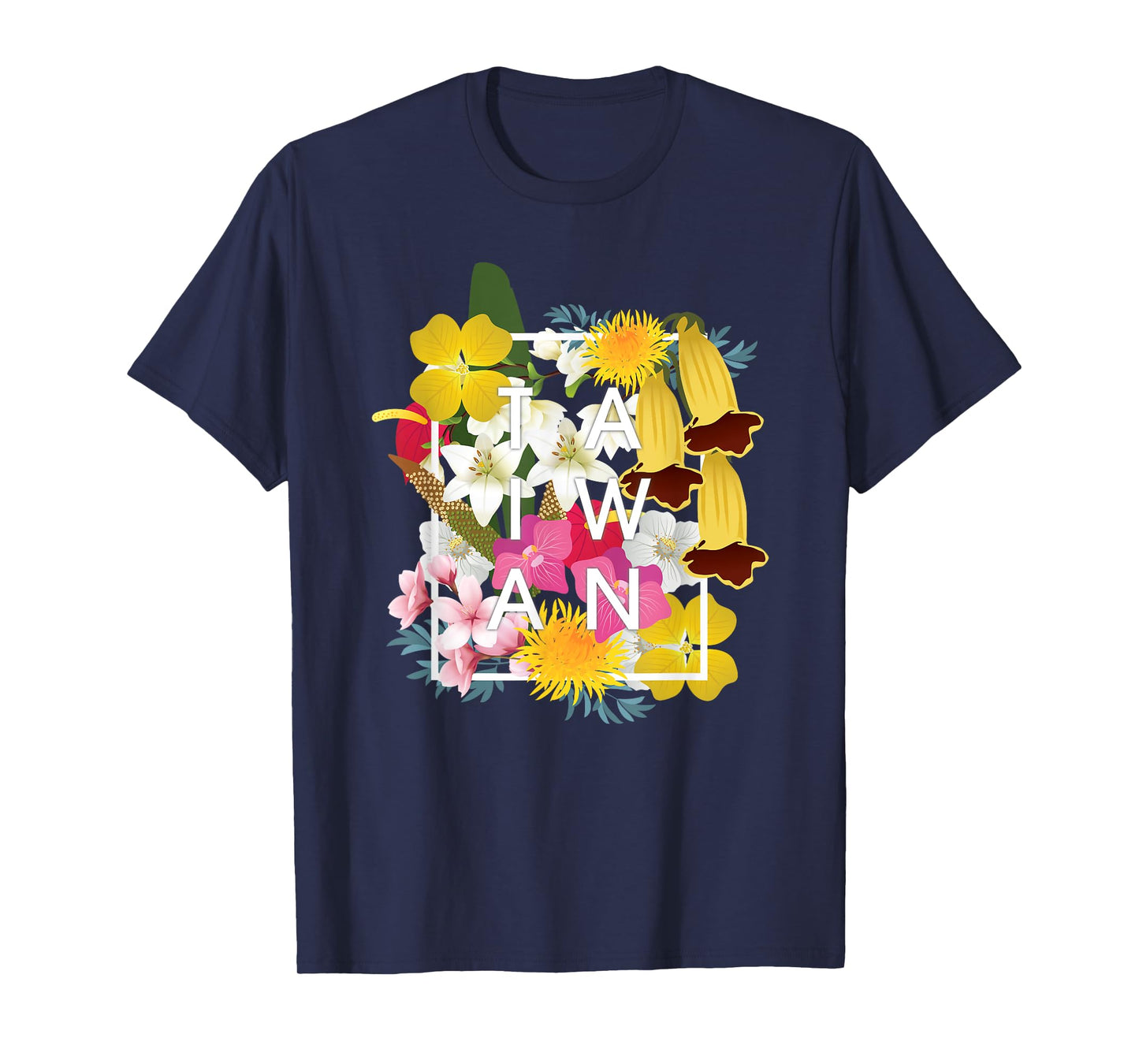Flowers of Taiwan Word Art - Taiwanese Pride T-Shirt