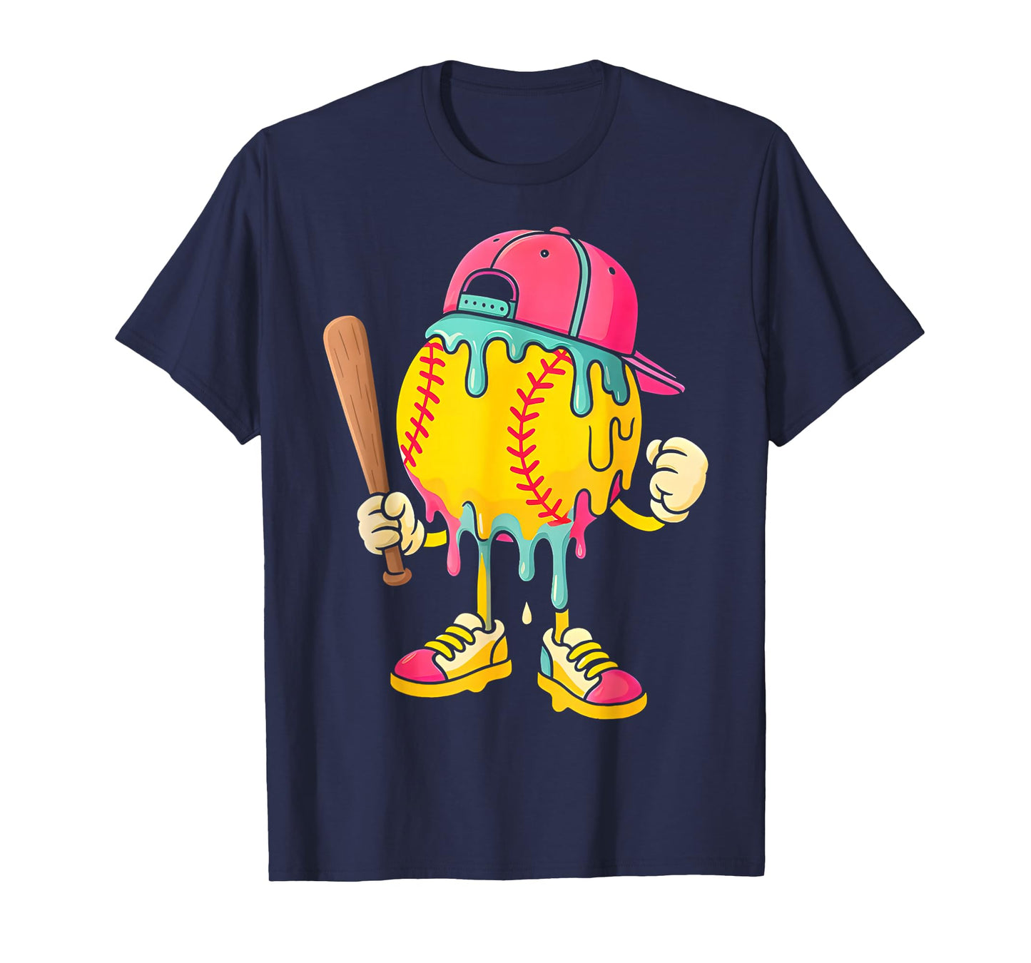 Baseball Drip for Boys Ice Cream Drip Baseball T-Shirt