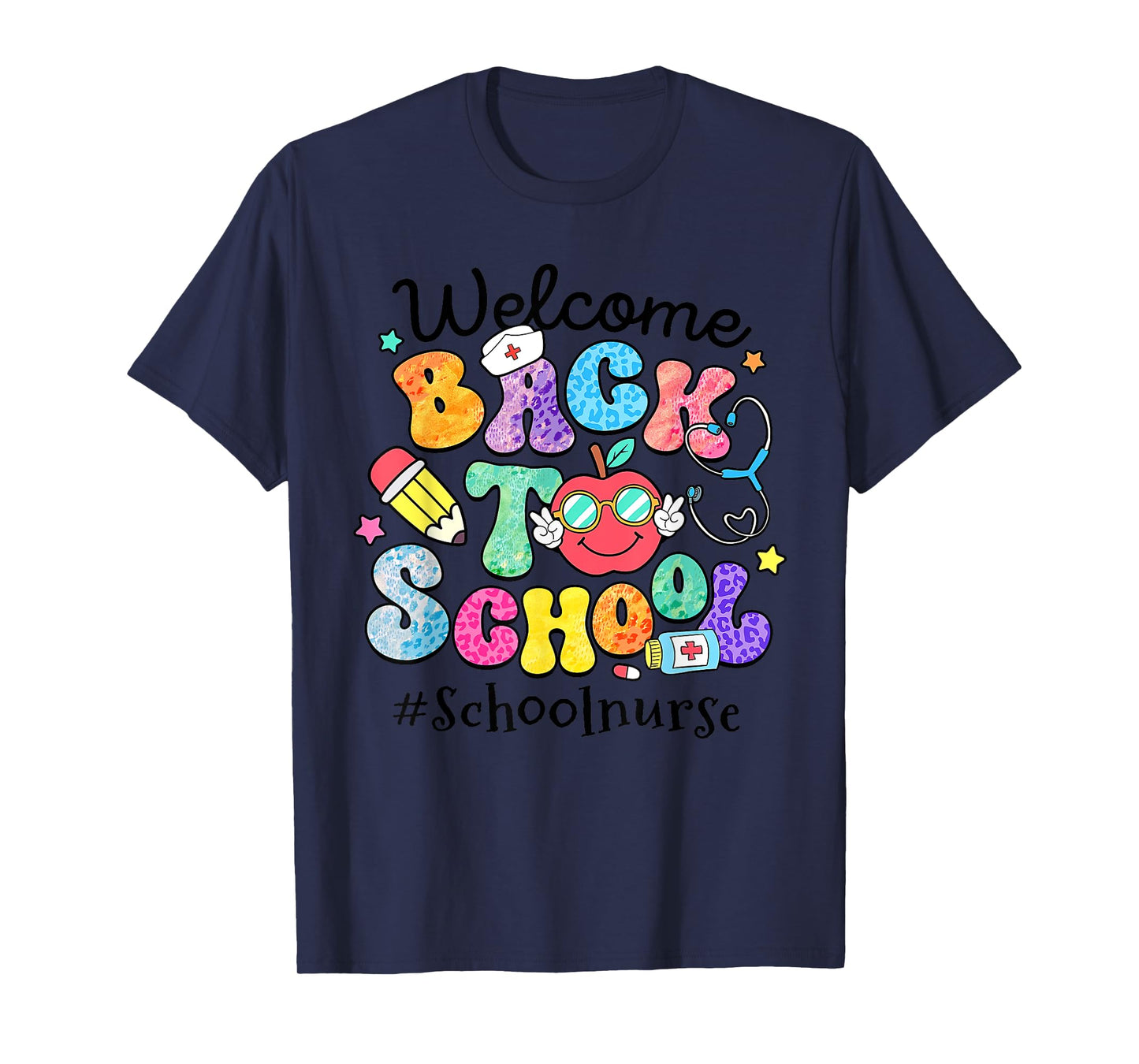 Welcome Back To School Nurse First Day Of School Leopard T-Shirt