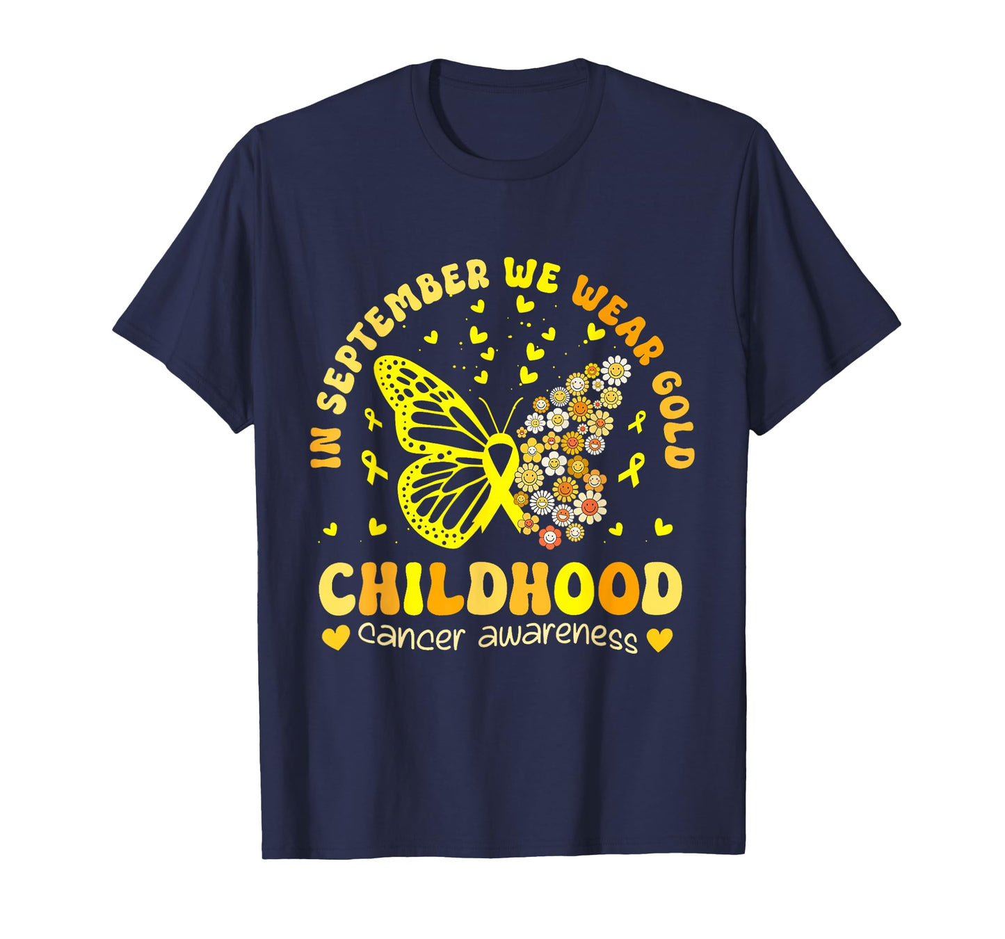 in September We Wear Gold Childhood Cancer Awareness Kids T-Shirt