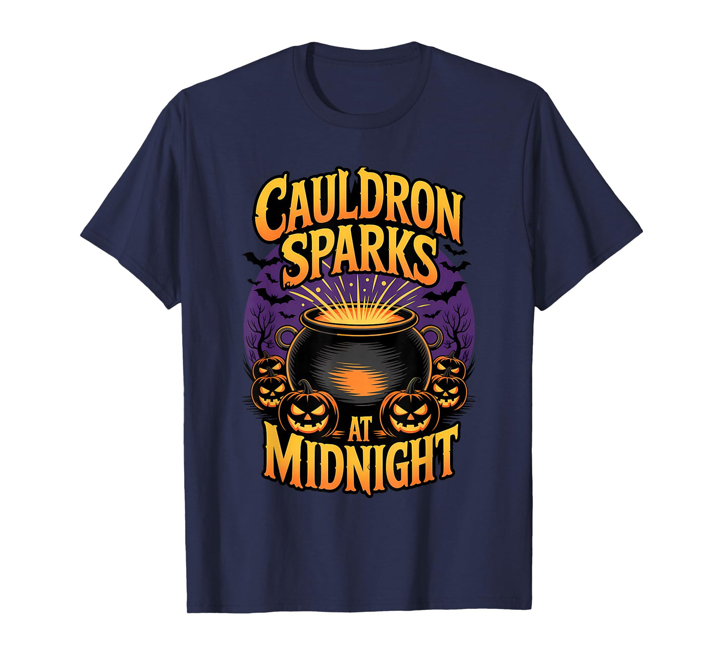 Cauldron Sparks at Midnight Funny Magic Halloween T-Shirt