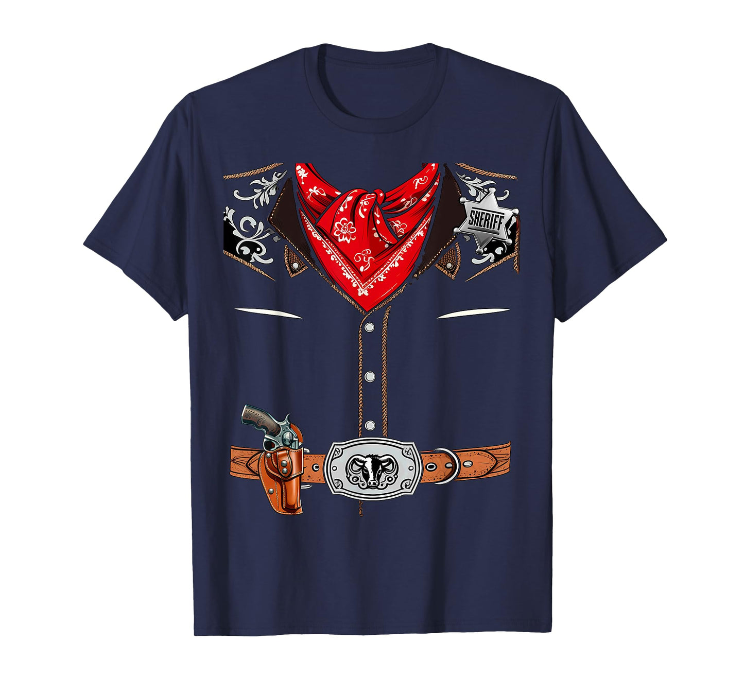 Western Sheriff Cowboy Vest Halloween Costume T-Shirt